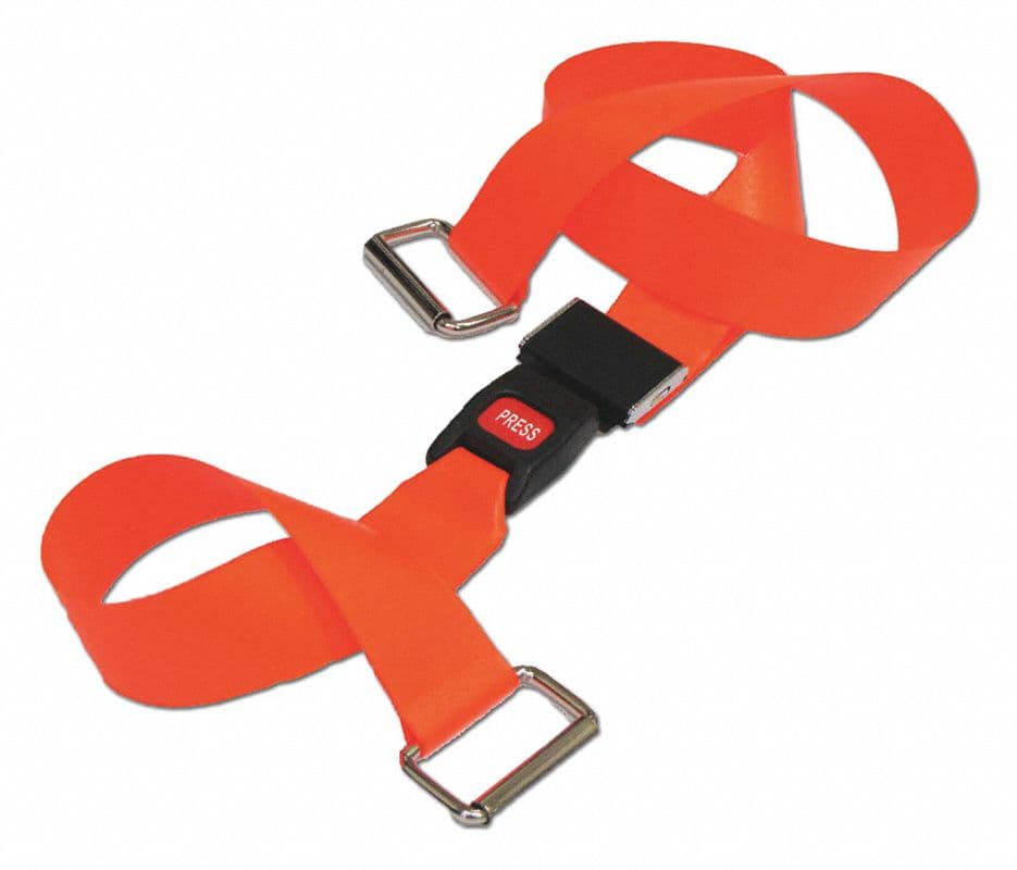 Bio G1 MPB ML 3' 2 pc OR Restraint Strap, Polyester, Metal Buckle, Metal Loop Lock Ends, 3 ft, 2-Pack - Bio G1 MPB ML 3' 2 pc OR - Image 1