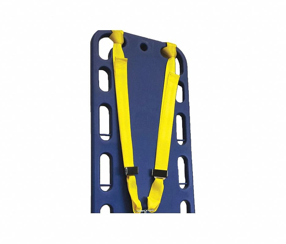 Nylon Chest Restraint Strap with Shoulder Stops, Loop Lock Ends, Yellow, 1/Pair - Nylon Chest Rest Shldr Stp YL - Image 1