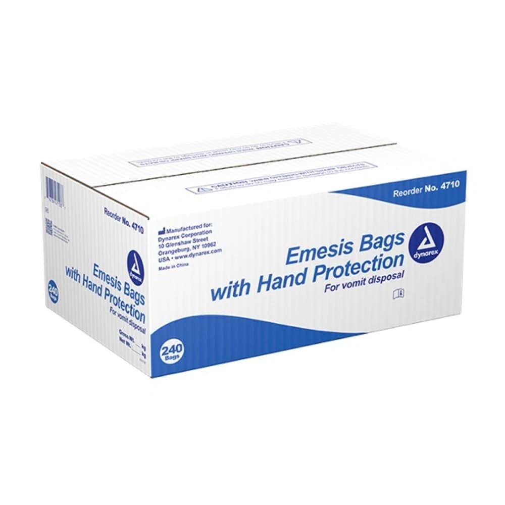 Dynarex Emesis Bag with Hand Protection, Clear Plastic, Latex-Free, 240/Case - Emesis Bag With Hand Protectio - Image 1