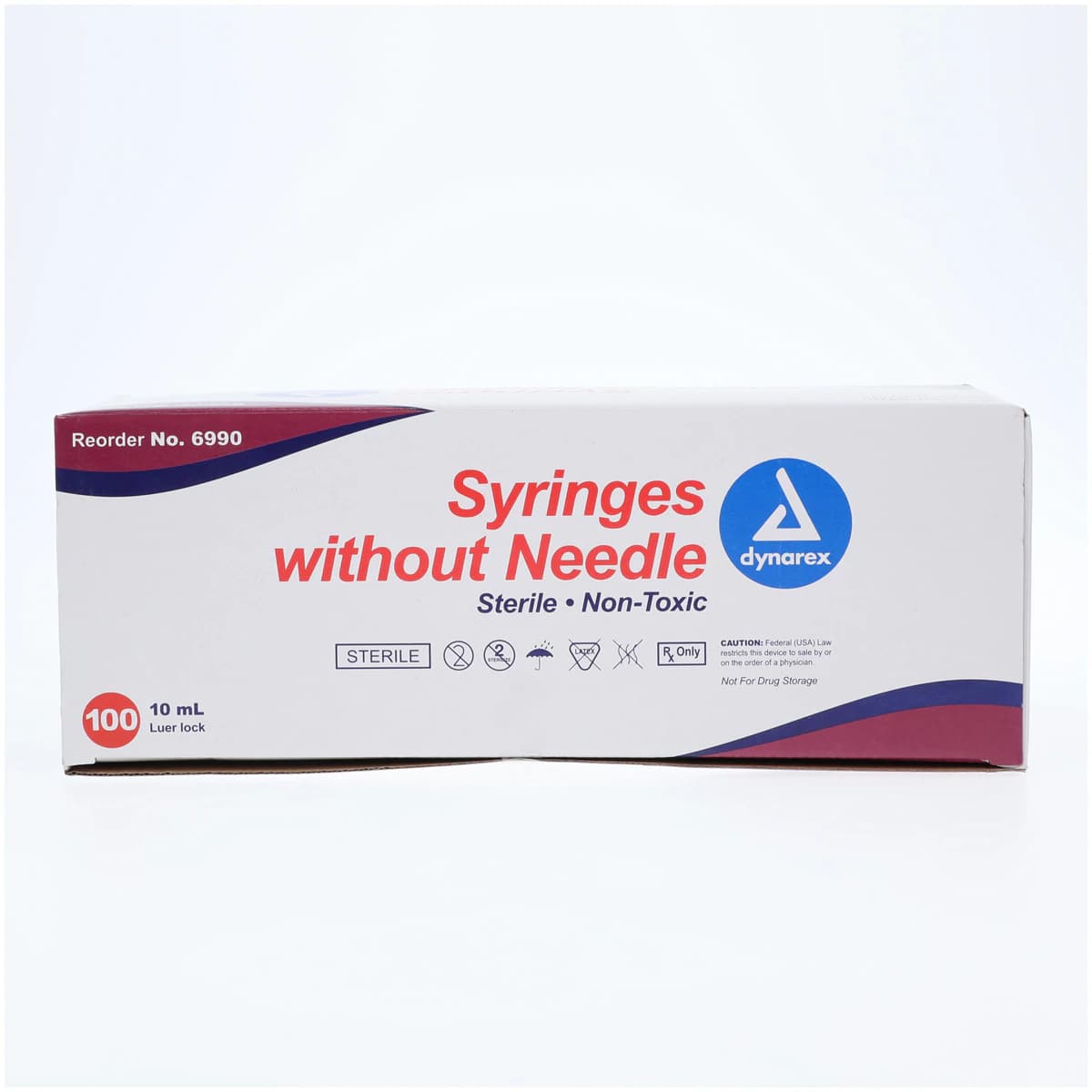 Dynarex Luer Lock Syringe, 10cc, No Dead Space, Sterile, Non-Latex, 100/Box, #6990 thumbnail 5