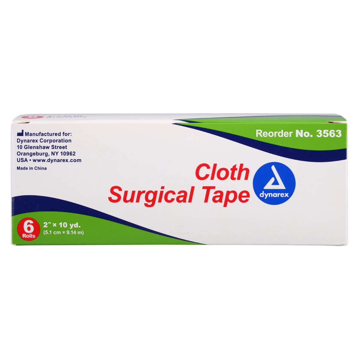 Dynarex Cloth Surgical Tape, 2" x 10 yds, White, Non-Sterile, 6 Rolls/Box, 3563 thumbnail 4