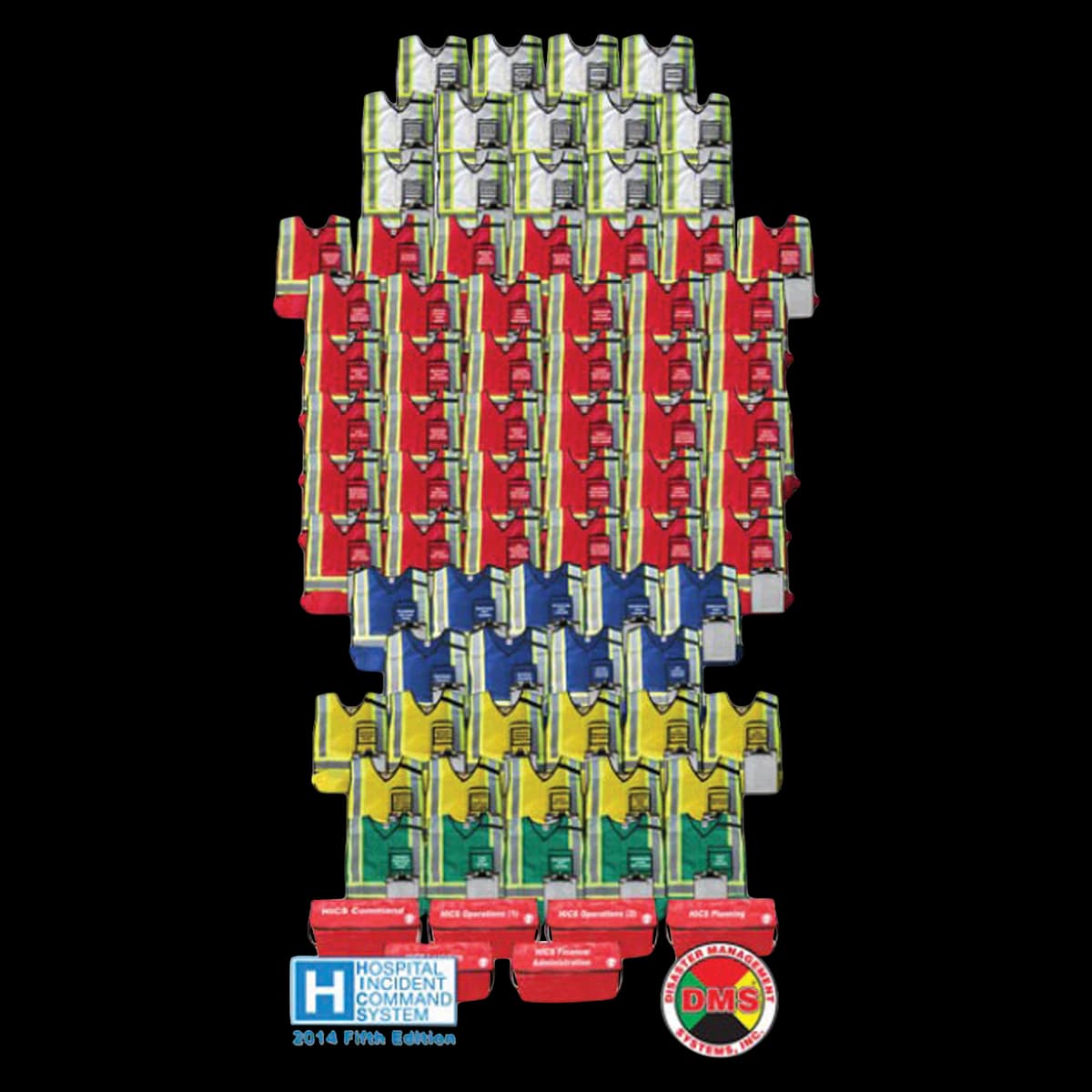 NIMS/ICS HICS Command Vest Kit, Multi-Color, Adult, 76 Positions (Disaster Management) - NIMS/ICS HICS VEST Kit-76 Pos - Image 1