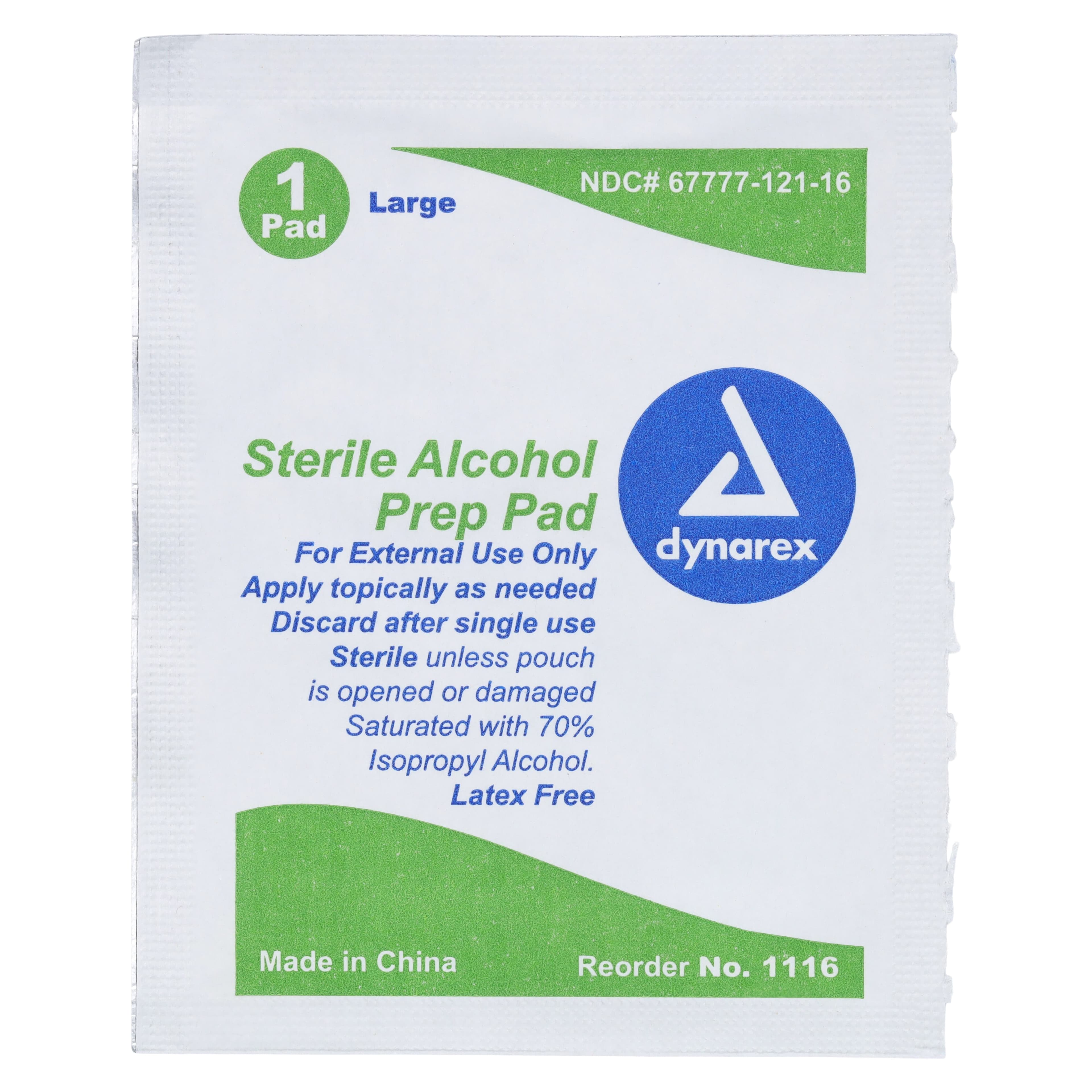 Dynarex Sterile Alcohol Prep Pads, Large, 100/Box thumbnail 2