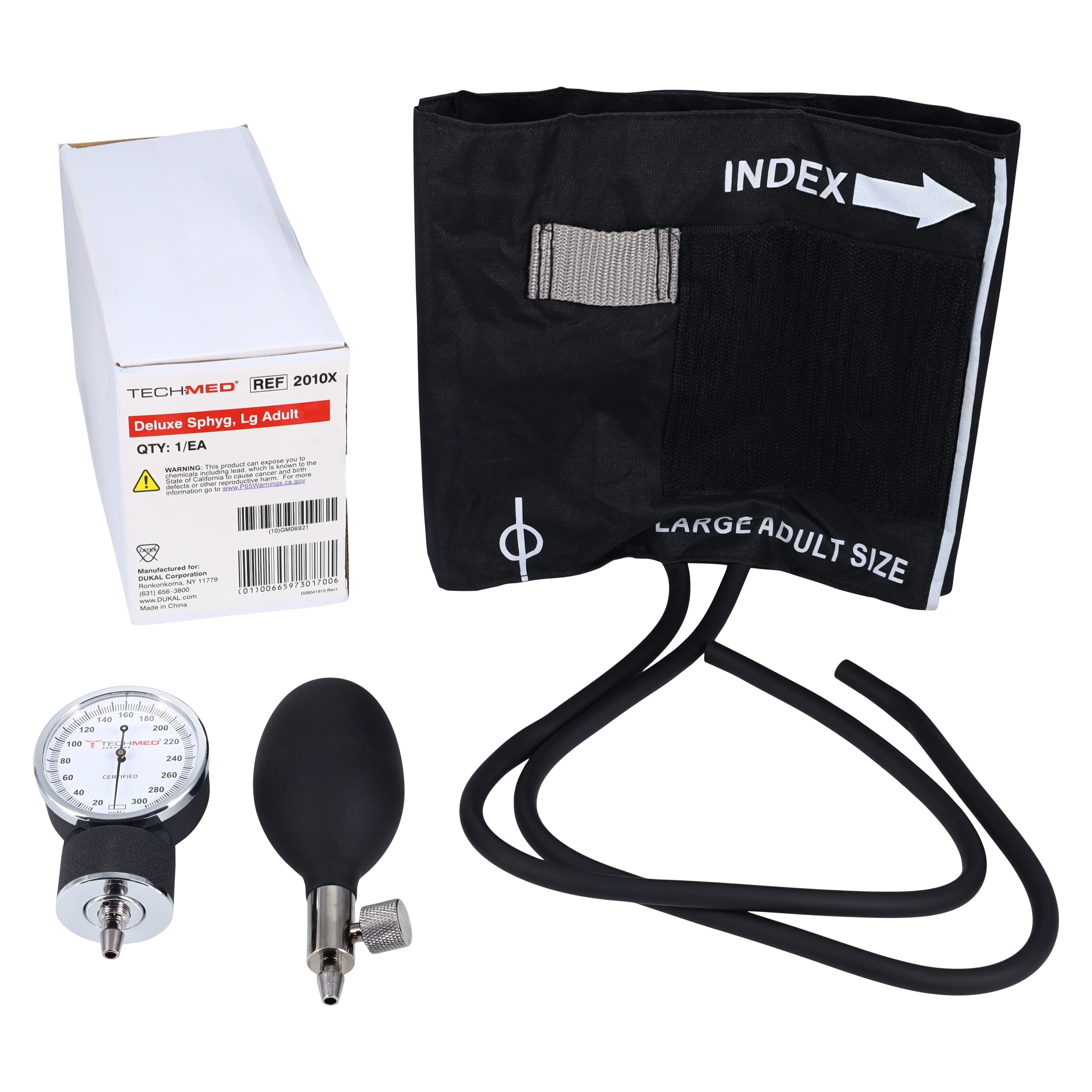 Tech-Med Deluxe Aneroid Sphygmomanometer, Size 12, Black Latex Arm, Each thumbnail 2