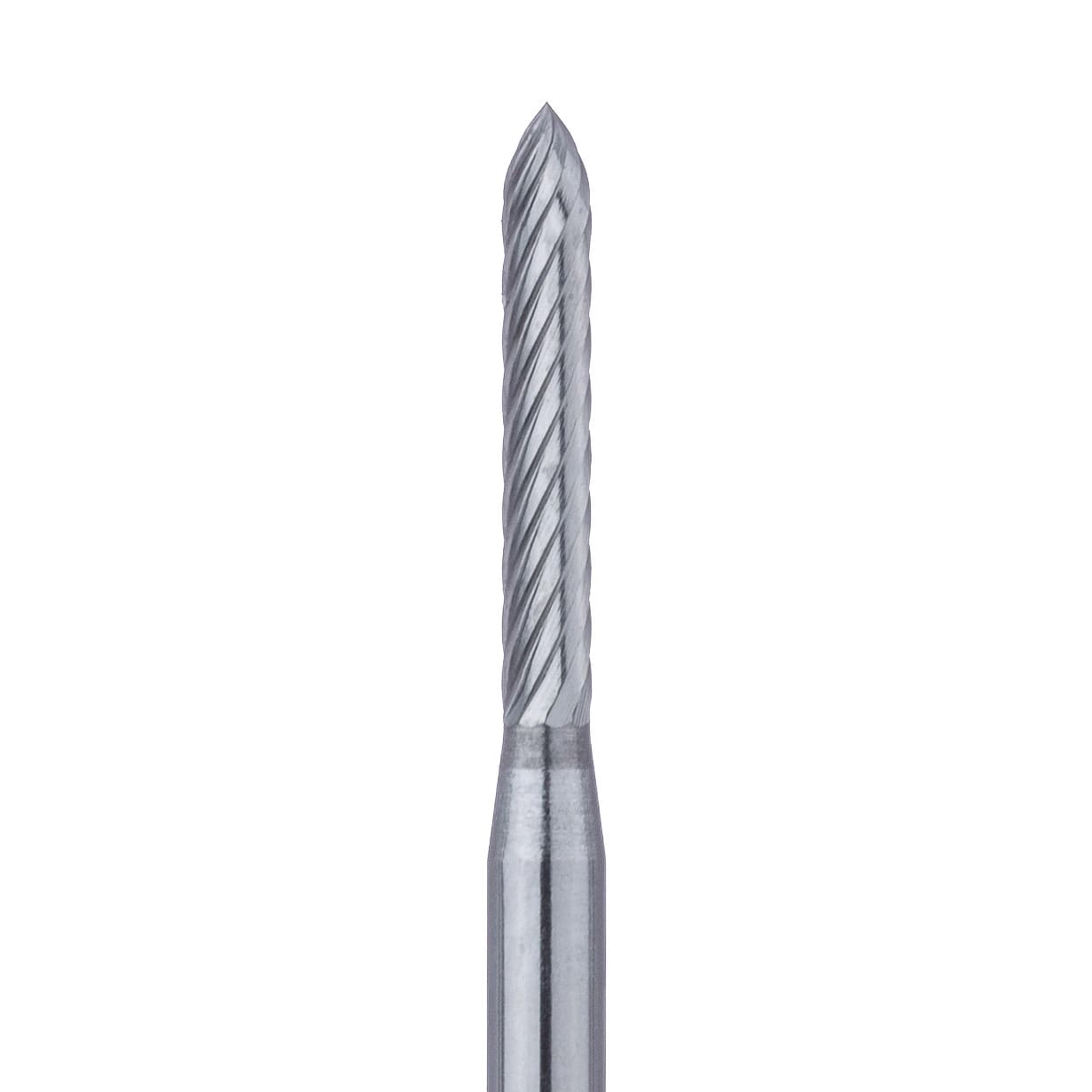 Meisinger HM244-012 Trimming & Finishing Tungsten Carbide Bur, FG, 8-12 Flute, Bevel End, 1.2 mm, 5/Pkg - Trimming and Finishing Tungsten Carbide Burs – FG, 8-12 Blade, 5/Pkg - Figure #HM244, 1.2 mm Diameter - Image 1