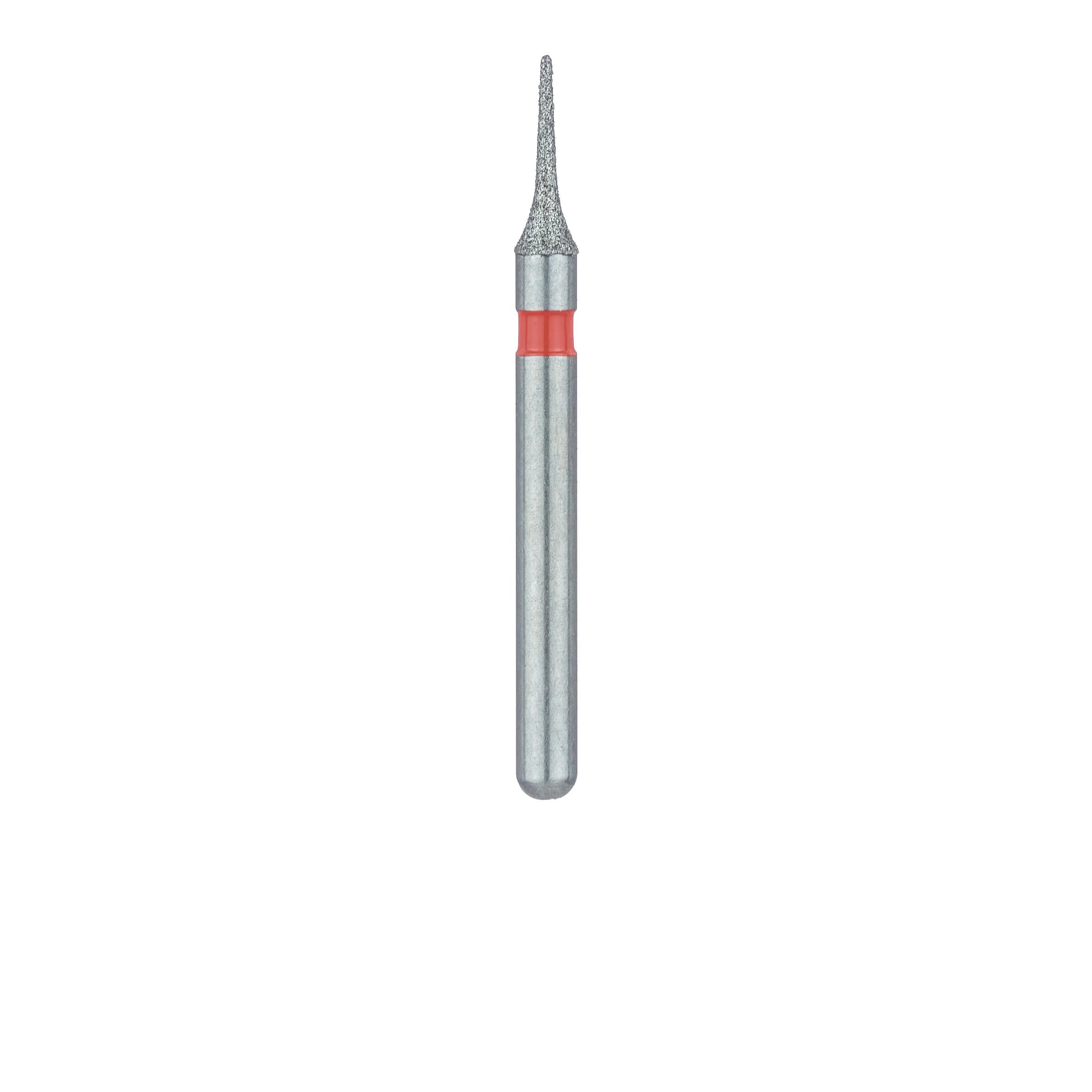 Meisinger Multi-Use Diamond Bur, Friction Grip, Interproximal, Mosquito Shape, 820F, 1.6 mm Head, Fine Grit, Red Ring, 5/Pk, 820F-016-FG thumbnail 2
