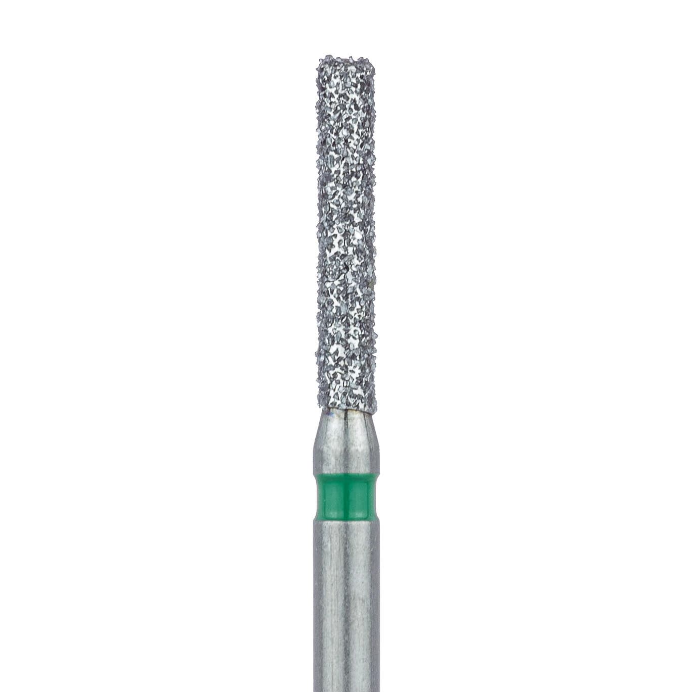 Meisinger 837LG-014-FG Diamond Bur, Coarse (Green), Long Flat End Cylinder, 1.4 mm Head Diameter, 8.0 mm Head Length, Friction Grip, 5/Pack - Meisinger Diamonds 837LG-014-FG Coarse 5/Pk - Image 1