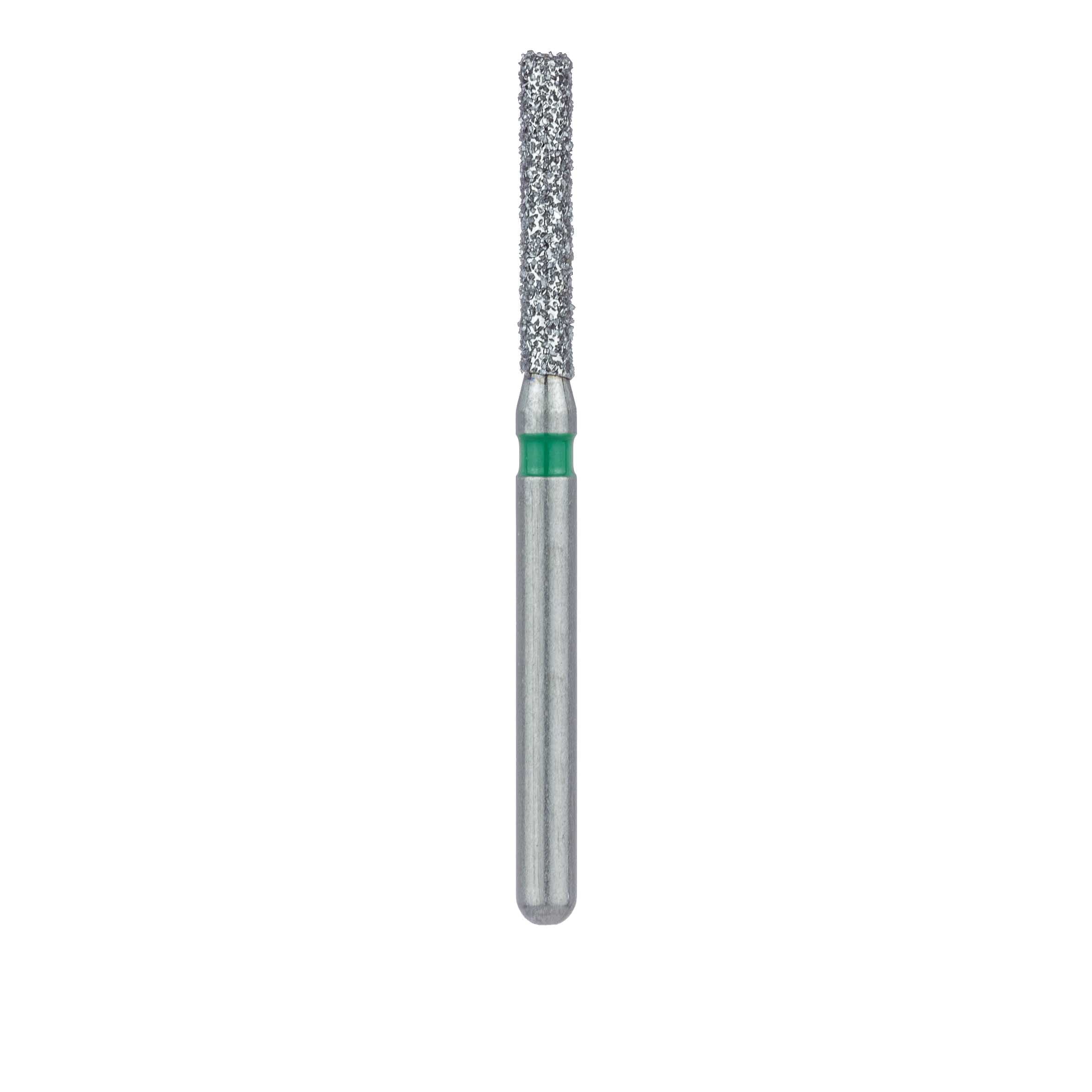 Meisinger 837LG-014-FG Diamond Bur, Coarse (Green), Long Flat End Cylinder, 1.4 mm Head Diameter, 8.0 mm Head Length, Friction Grip, 5/Pack thumbnail 2