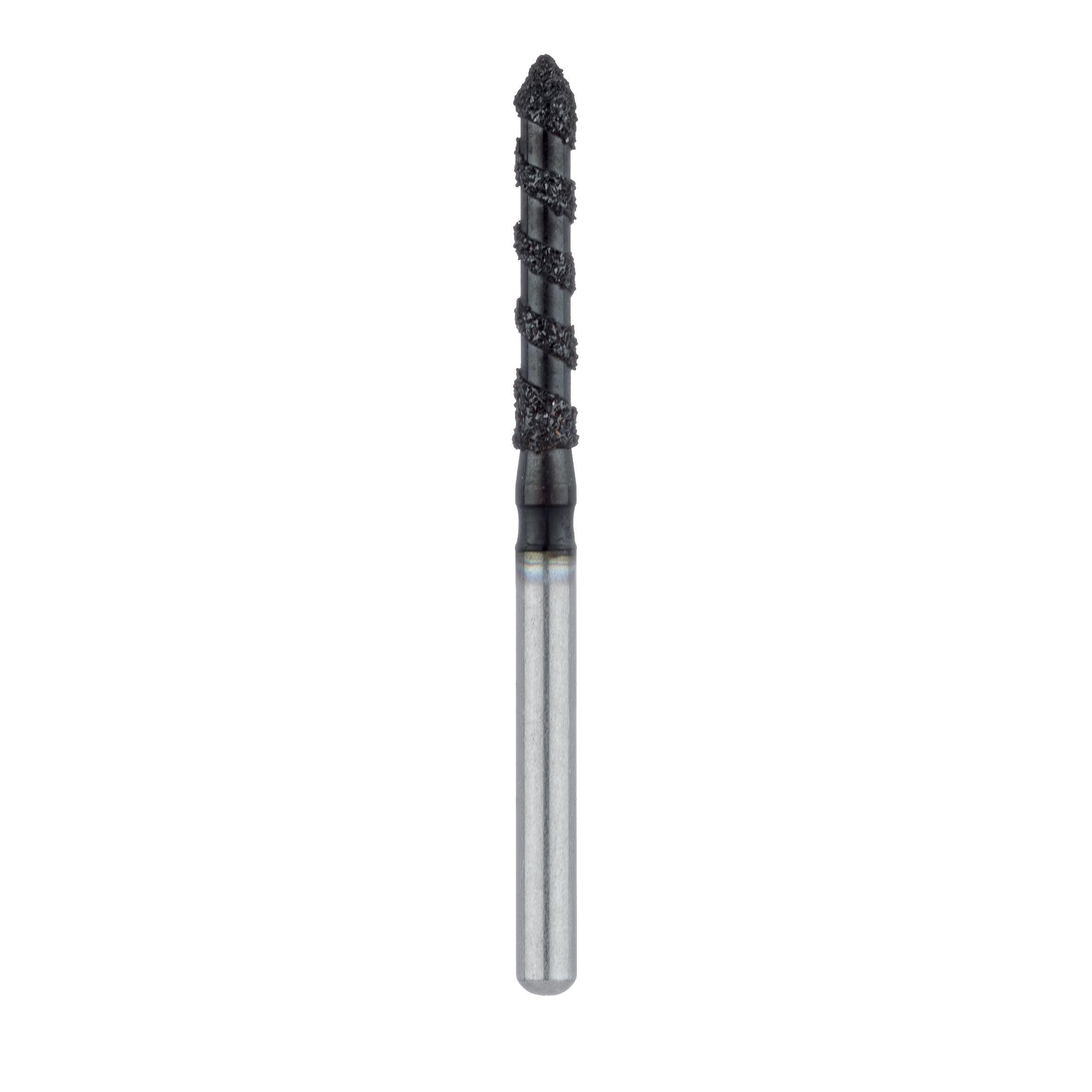 Meisinger Black Cobra Diamond Bur, Super Coarse, Long Pointed Tip Cylinder, FG, 1.6mm, 5/Pack, B886-016 thumbnail 2