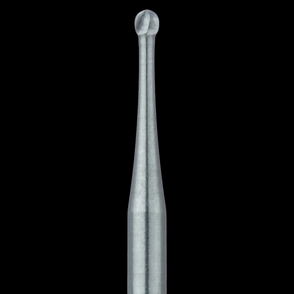 Meisinger Tungsten Carbide Bur HM1 Round FG XL, Bur #2, 1.0 mm Diameter, 25 mm Shank Length, 5/Pkg, HM1-010-SU - Tungsten Carbide Burs – HM1 Round FG XL, 25 mm Shank Length, 5/Pkg - Bur #2, 1.0 mm Diameter - Image 1