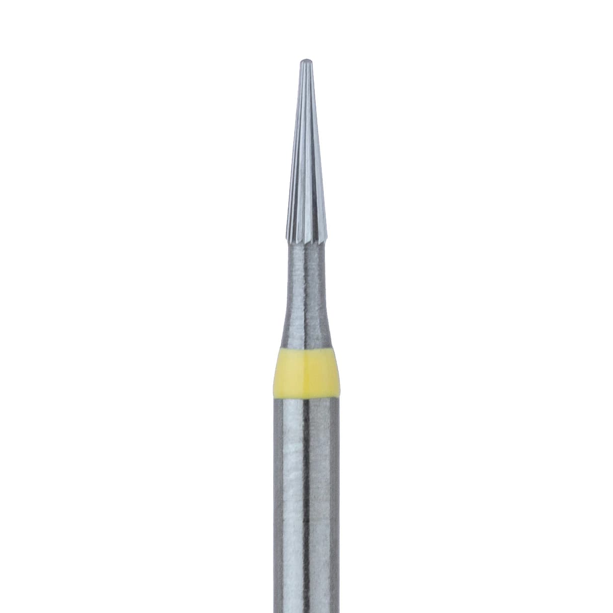 Meisinger Trimming & Finishing Tungsten Carbide Bur, FG, Extra-Fine 16-20 Flutes, Tapered Point, 1.0 mm, #ET4, 5/Pkg, HM133F-010-FG - Trimming and Finishing Tungsten Carbide Burs – FG, 16-20 Blade, 5/Pkg - US No. #ET4F, 1.0 mm Diameter - Image 1