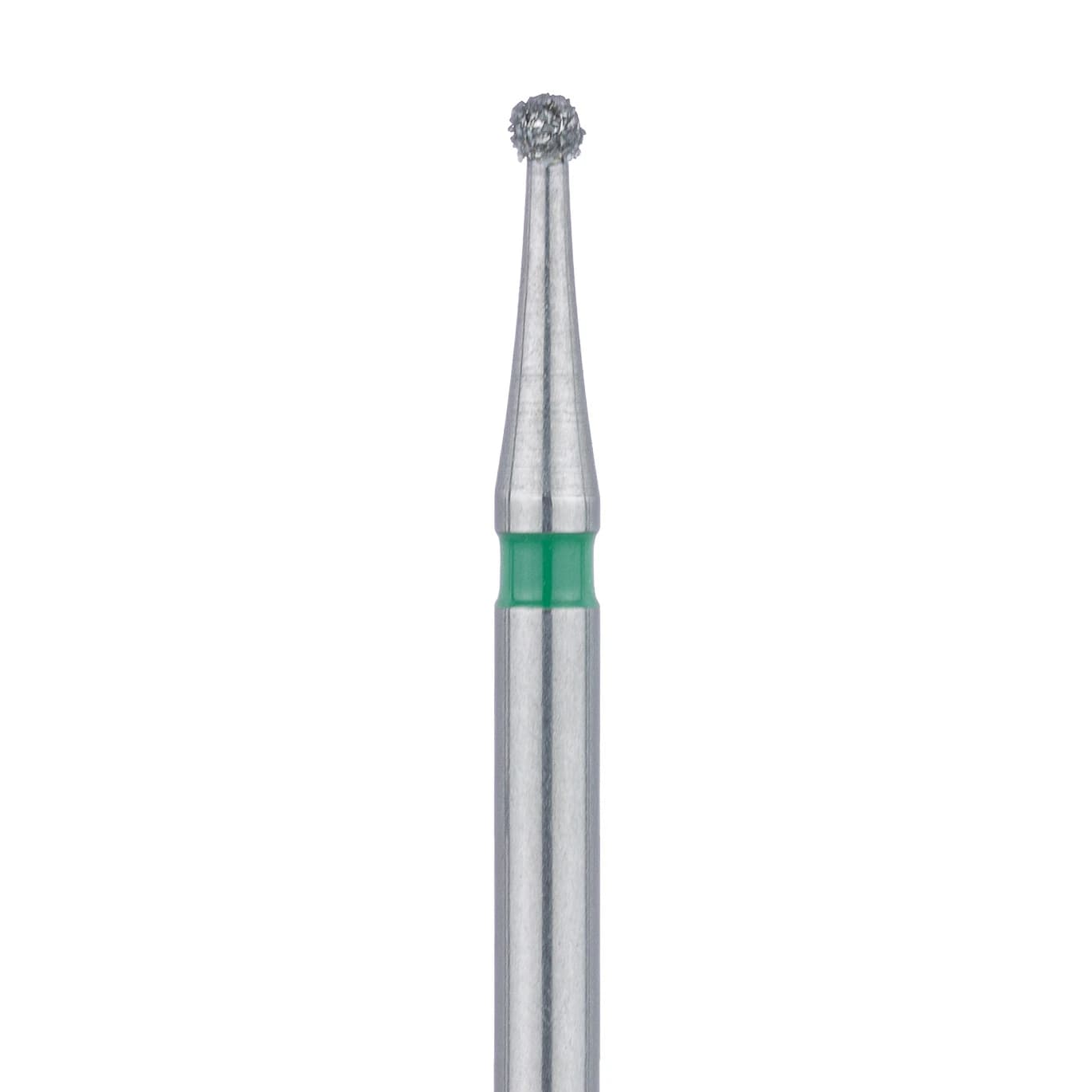 Meisinger 801G-012-FG Coarse Diamond Bur, Round, Friction Grip, 1.2 mm, Green, 5/Pk - Meisinger Diamonds 801G-012-FG Coarse 5/Pk - Image 1