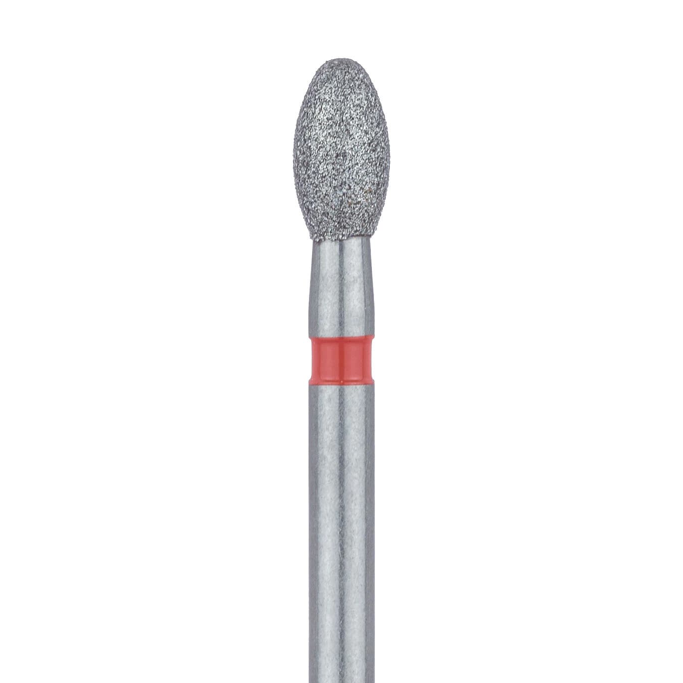 Meisinger 833F-023 Fine Diamond Bur, Egg/Football Shape, FG, 2.3 mm Head Diameter, Red Ring, 5/Pack - Meisinger Diamond 2.3mm 830-023 Fine Football FG 5Pk - Image 1