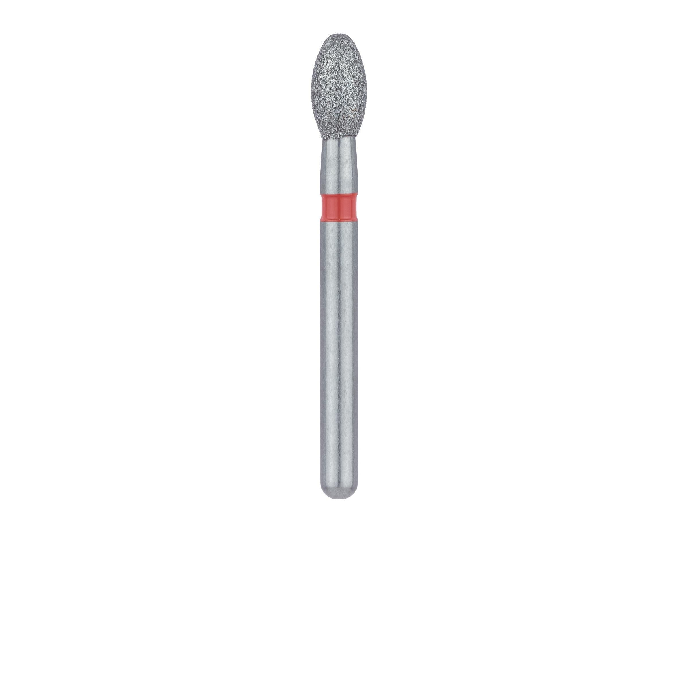 Meisinger 833F-023 Fine Diamond Bur, Egg/Football Shape, FG, 2.3 mm Head Diameter, Red Ring, 5/Pack thumbnail 2