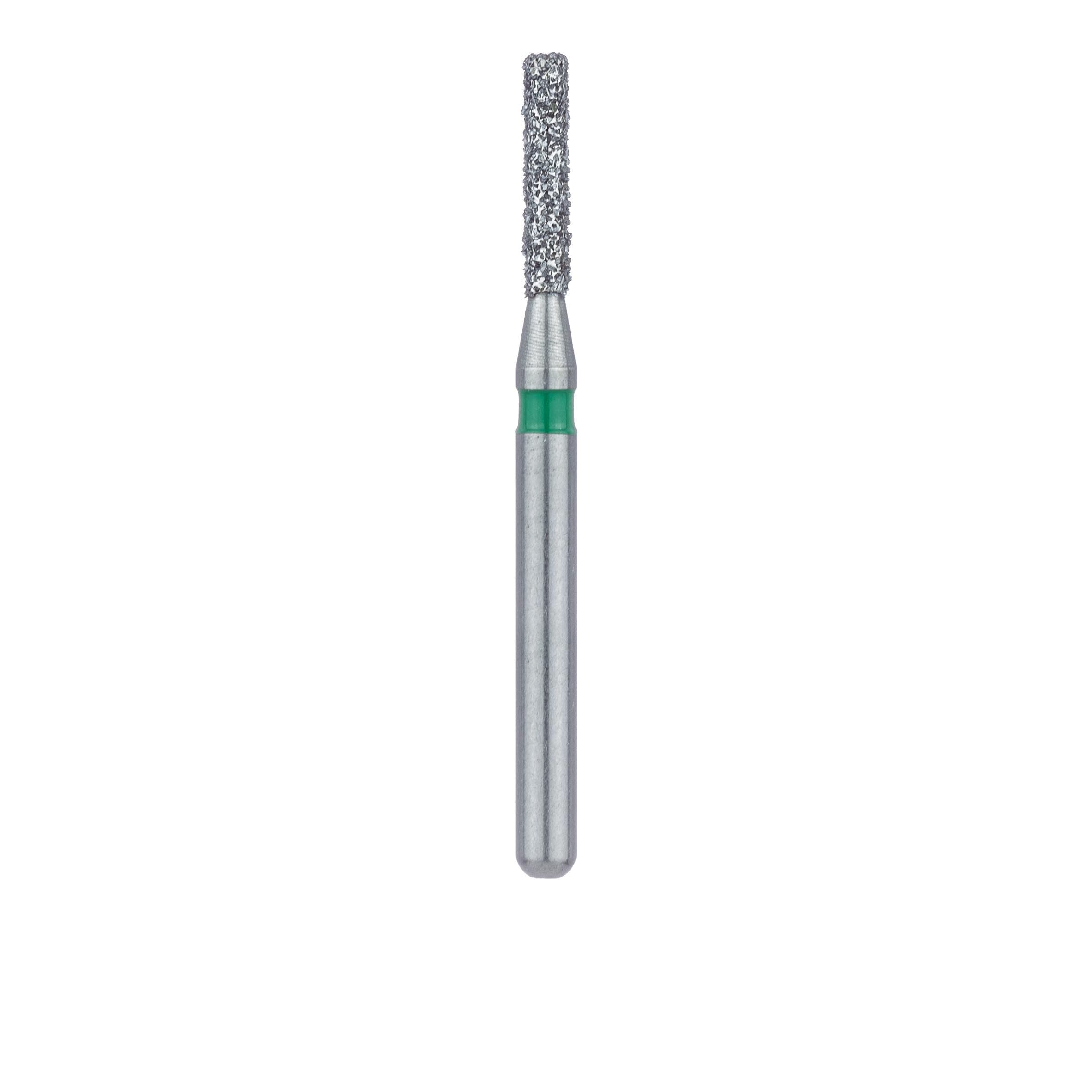 Meisinger FG #837G-012 Coarse Flat End Cylinder Diamond Bur, 1.2mm Head, 6mm Working Length, Green Band, Multi-Use, 5/Pk thumbnail 2