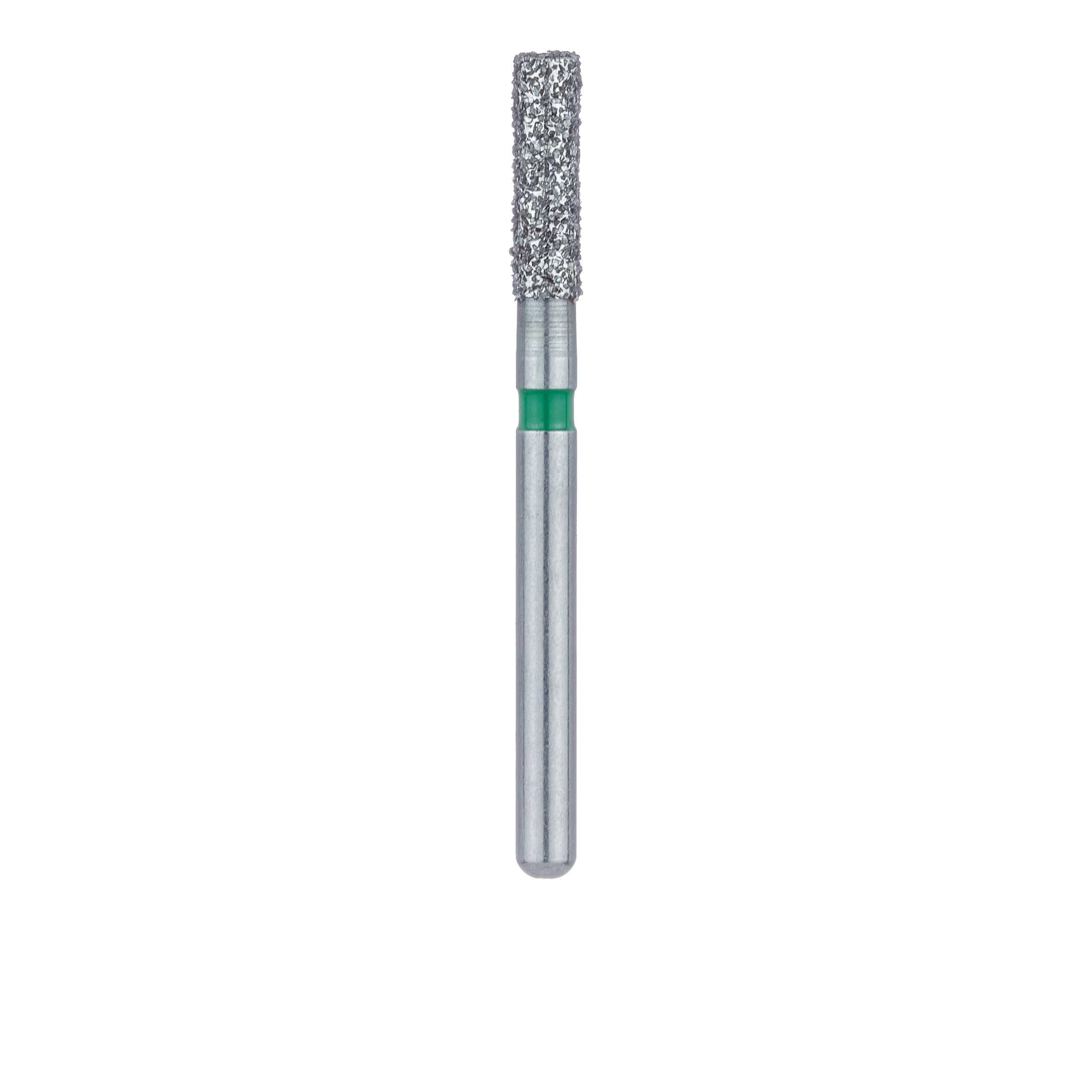 Meisinger 837G-018-FG Coarse Diamond Bur, Long Cylinder, Flat End, Friction Grip, 1.8 mm Diameter, 6.0 mm Head Length, Green Ring, 5/Pack thumbnail 2