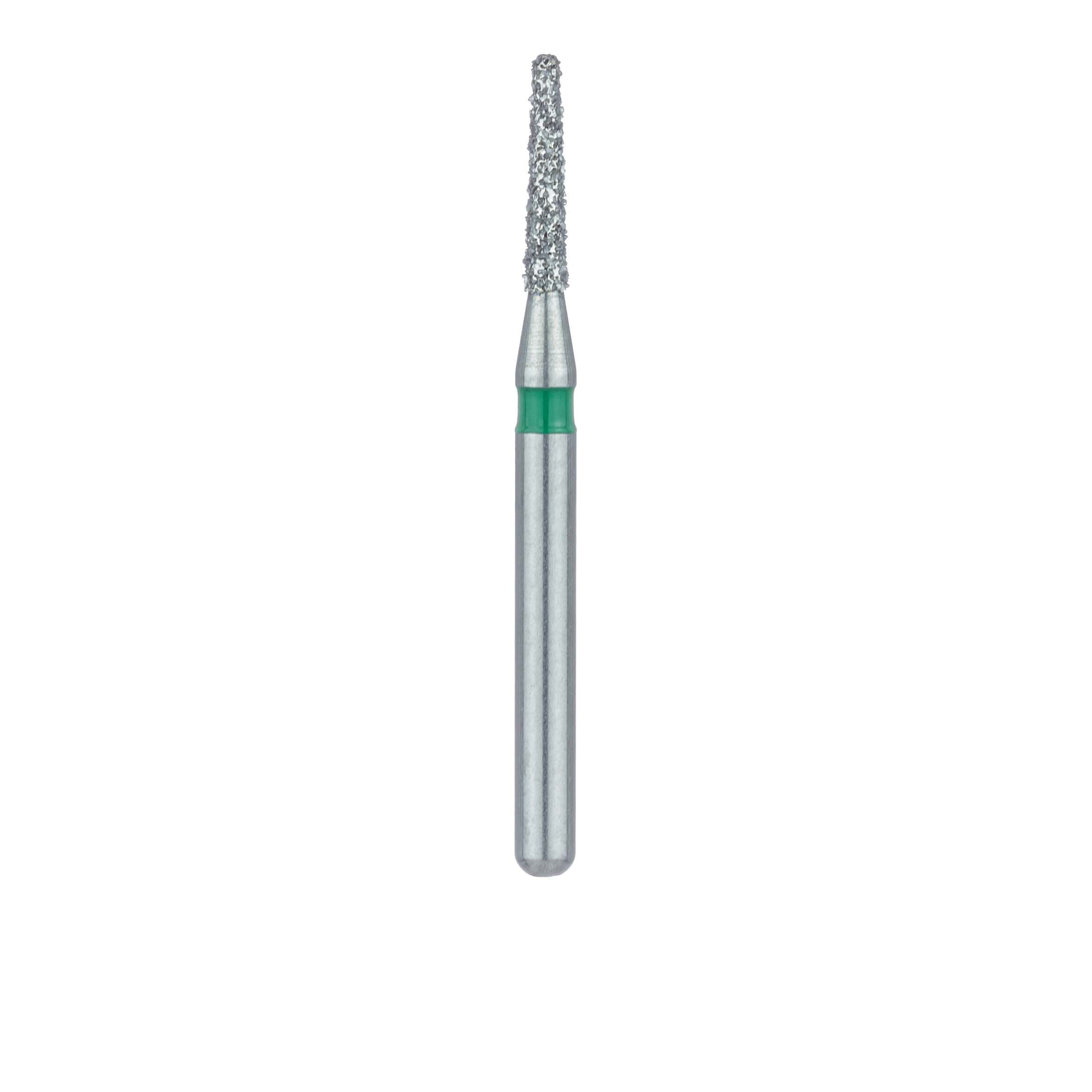 Meisinger 849G-012-FG Coarse Round End Taper Diamond Bur, Friction Grip, 1.2mm Head, 6mm Working Length, Green Band, 5/Pk thumbnail 2