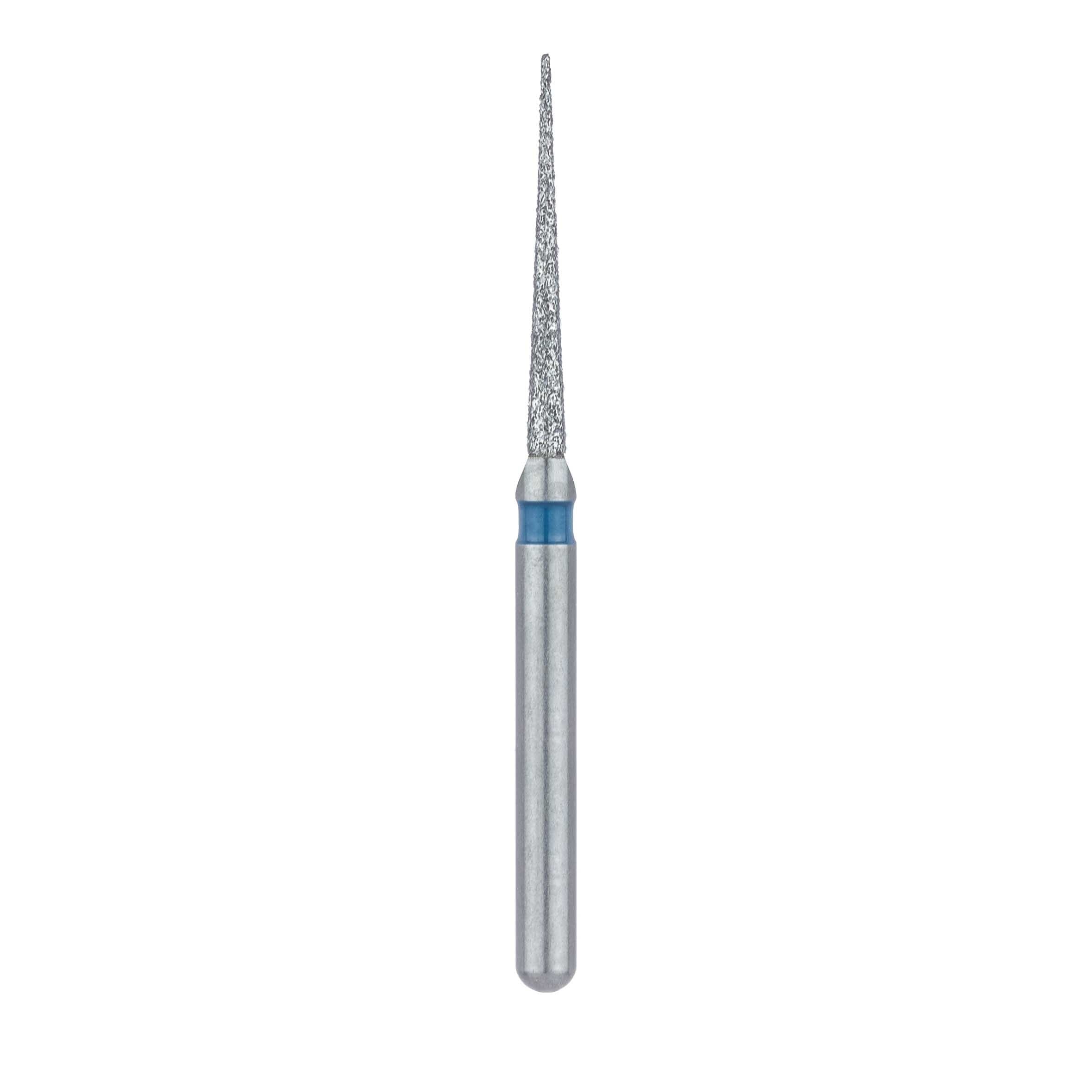 Meisinger FG Diamond Bur #859-010-FG, Medium Grit, Needle Shape, 1.0 mm Head Diameter, 10.0 mm Working Length, Blue Ring, 5/Pkg thumbnail 2
