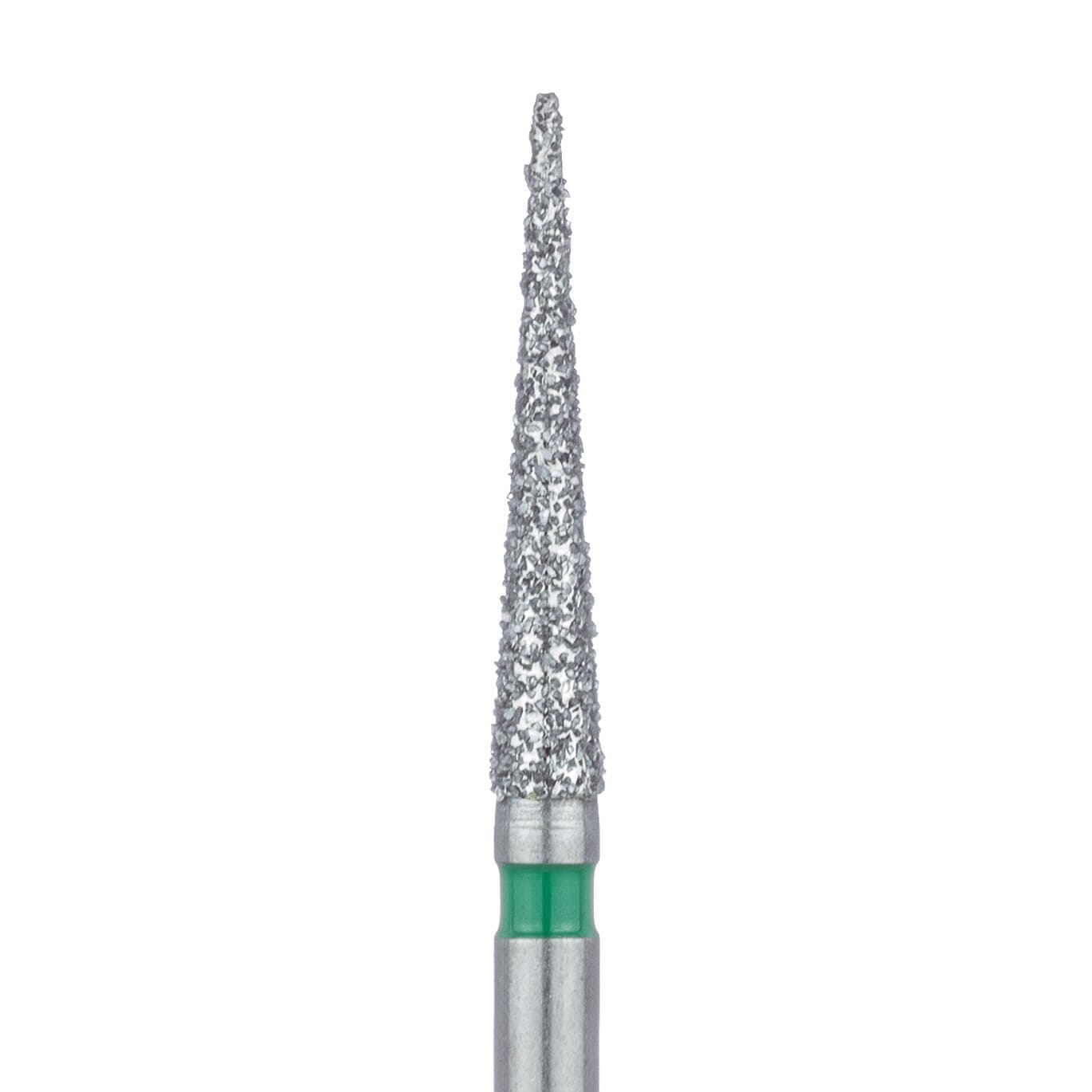 Meisinger 859G-018-FG Diamond Bur, FG, Coarse, Green, Needle, Point End, 1.8 mm Head Diameter, 10.0 mm Head Length, 5/Pkg - Diamond Instruments – FG, Coarse, Green, Needle, Point End - 859G-018-FG, 1.8 mm Head Diameter, 10.0 mm Head Length, 5/Pkg - Image 1