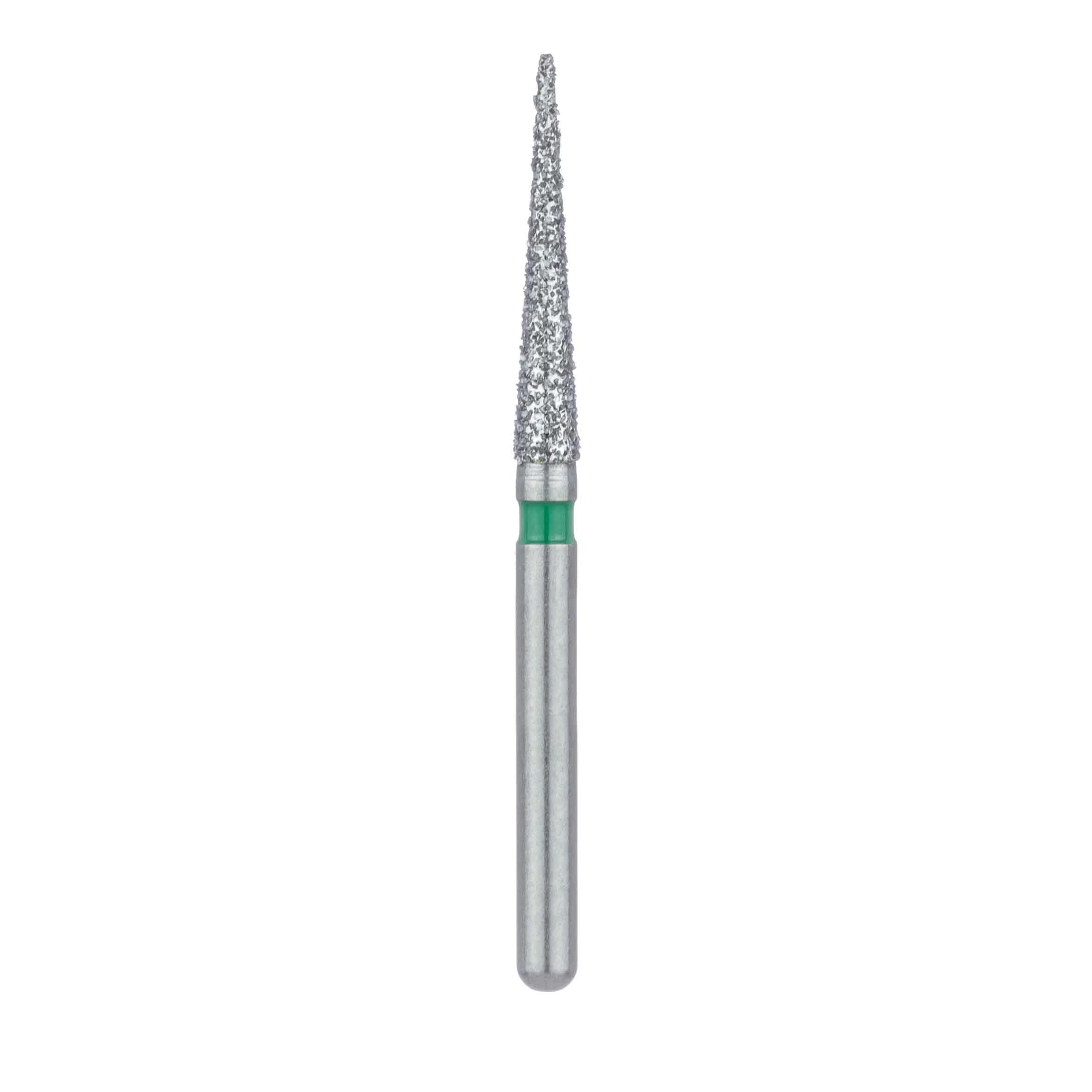 Meisinger 859G-018-FG Diamond Bur, FG, Coarse, Green, Needle, Point End, 1.8 mm Head Diameter, 10.0 mm Head Length, 5/Pkg thumbnail 2
