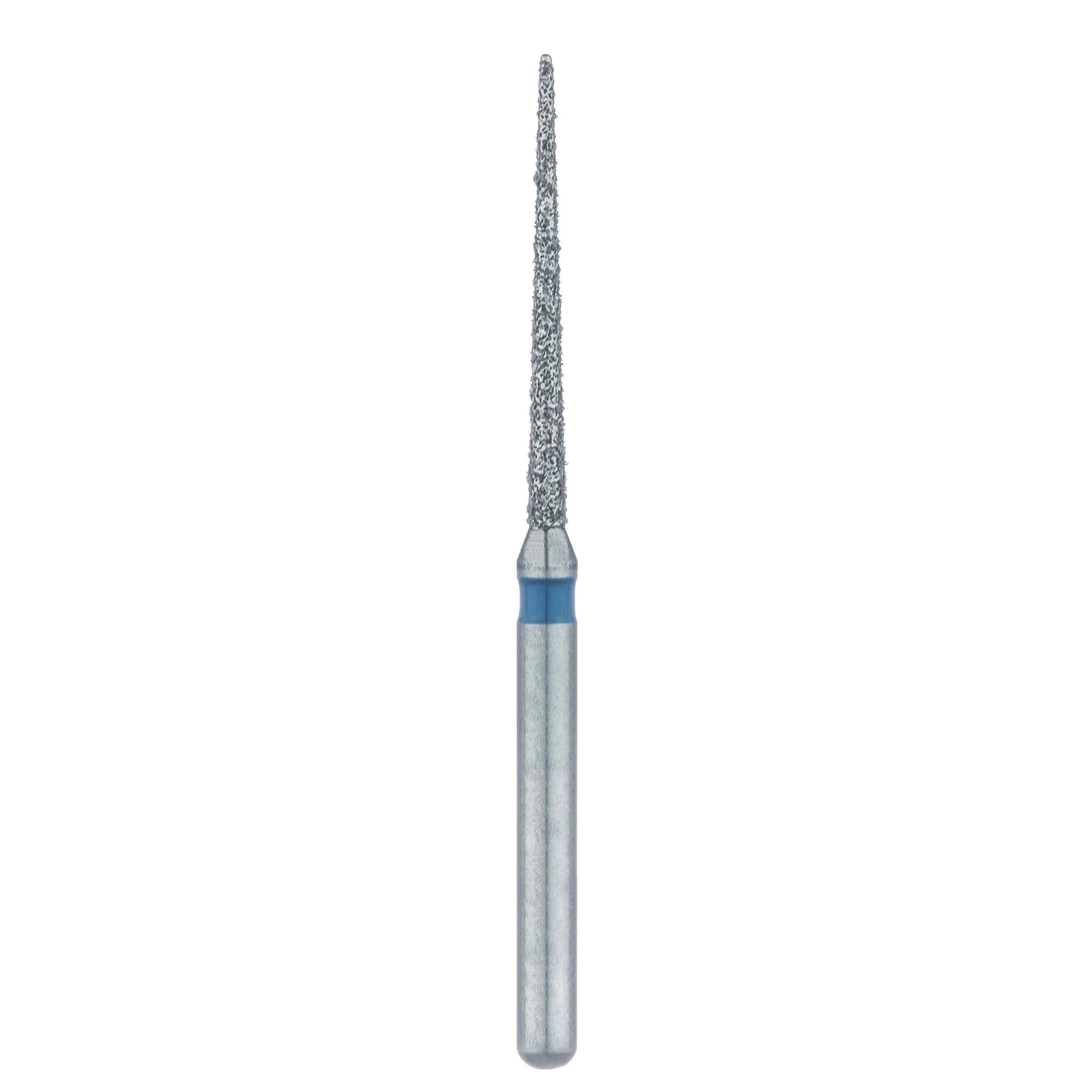 Meisinger FG #859L.010 Medium, Needle Shaped, Interproximal Reduction Diamond Bur, 1.0mm Head, 12mm Working Length, Blue Ring, 5/Pk thumbnail 2