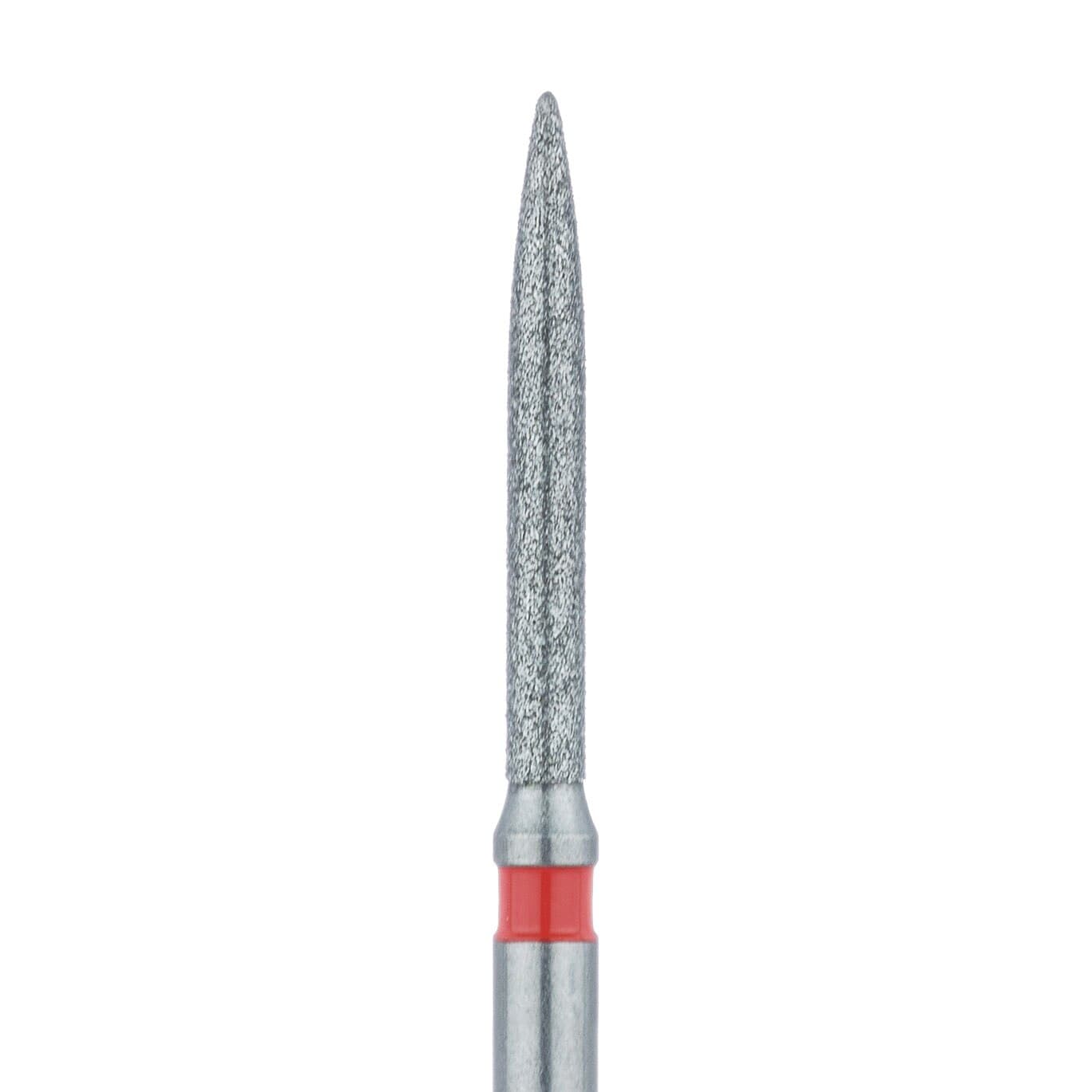 Meisinger Multi-Use Diamond Bur, FG, Long Flame, #863F, 1.2 mm, Fine (Red), 5/Pk, 863F-012-FG - Meisinger Multi-Use Diamond Burs, FG, Long Flame, # 863F, 1.2 mm, Fine, Red, 5/Pk, 863F-012-FG - Image 1