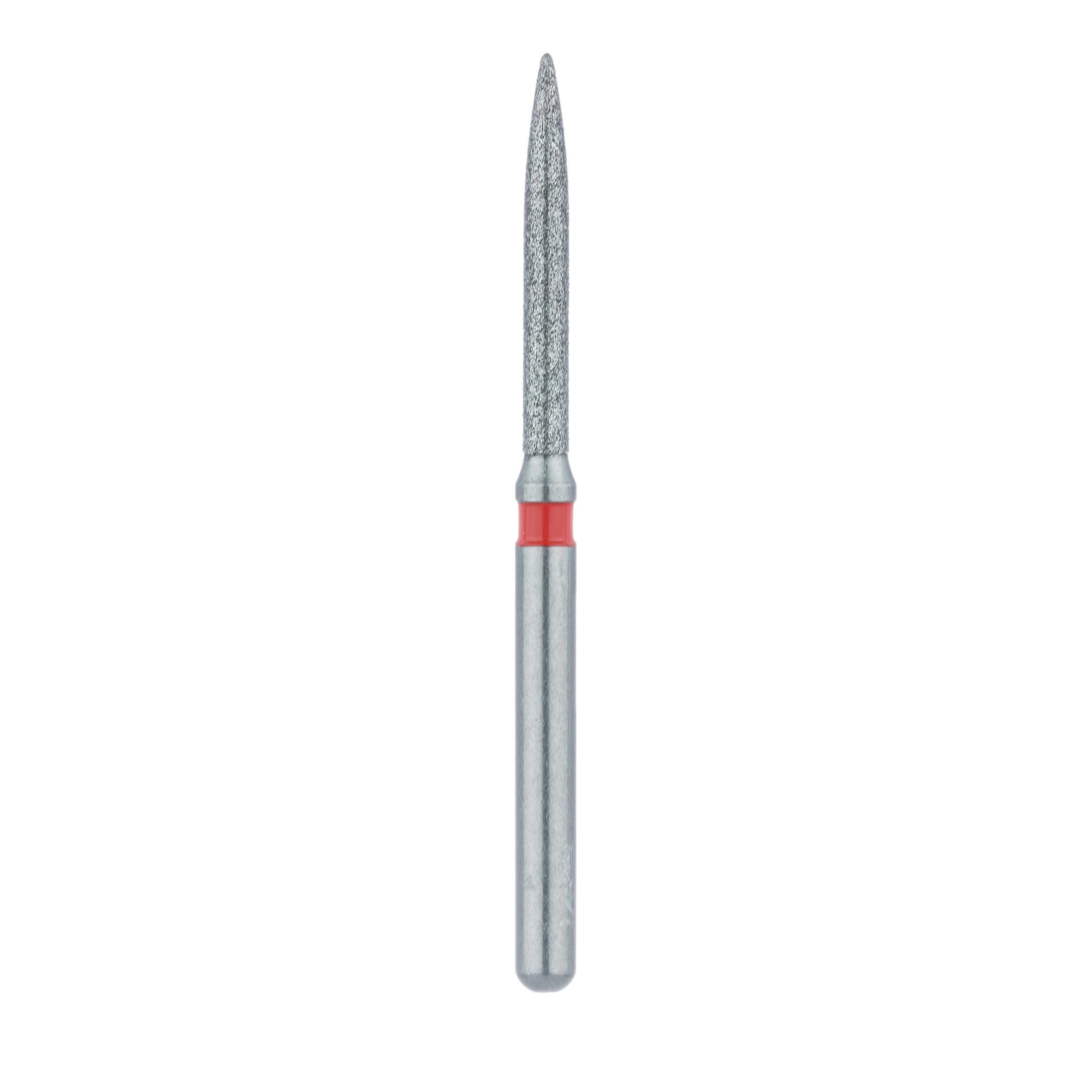 Meisinger Multi-Use Diamond Bur, FG, Long Flame, #863F, 1.2 mm, Fine (Red), 5/Pk, 863F-012-FG thumbnail 2