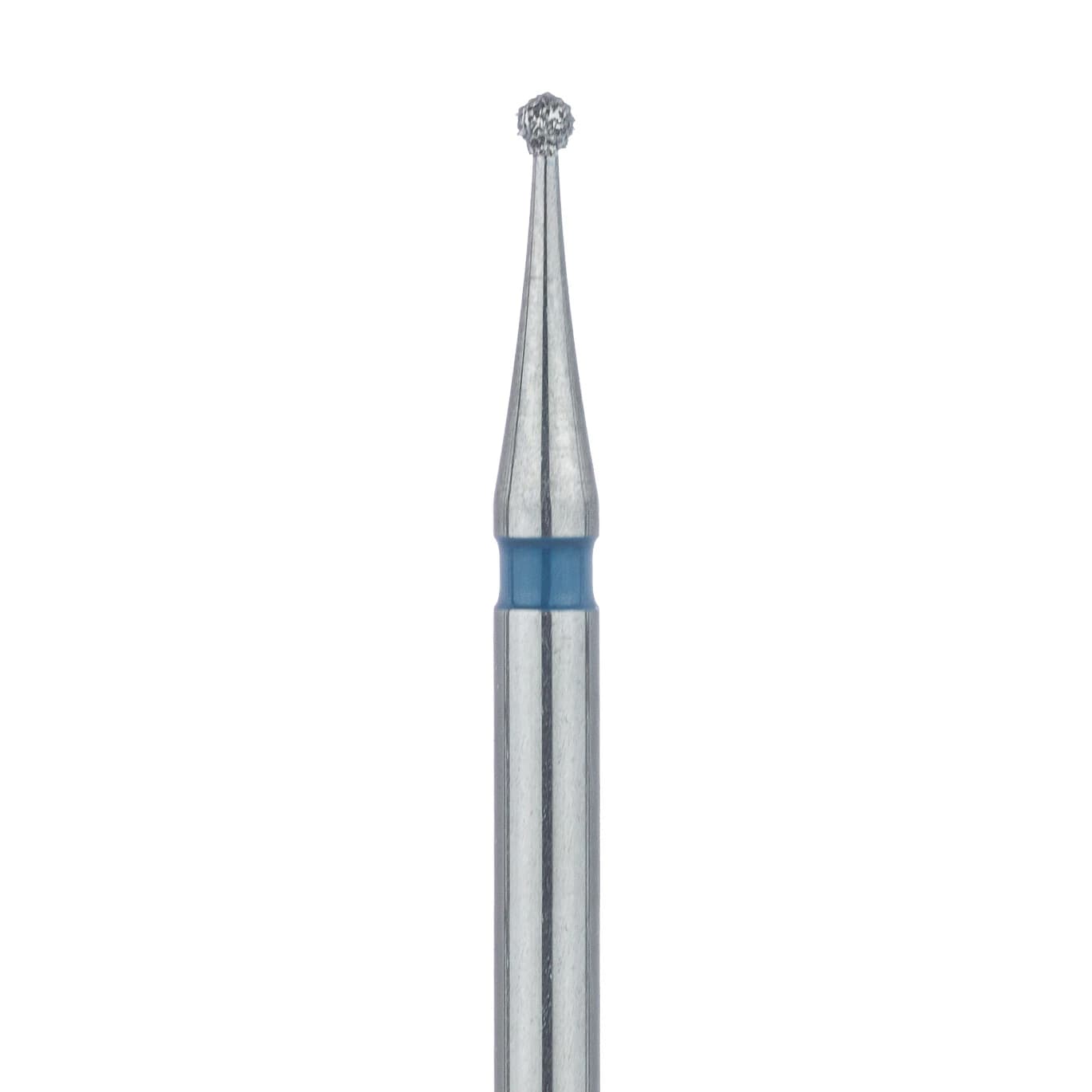 Meisinger 801-008-FG Diamond Bur, FG, Medium Grit, Blue Ring, Round Head, 0.8 mm, 5/Pkg - Diamond Instruments – FG, Medium, Blue, Round, Round End, 5/Pkg - 801-008-FG, 0.8 mm Head Diameter, 0.8 mm Head Length - Image 1