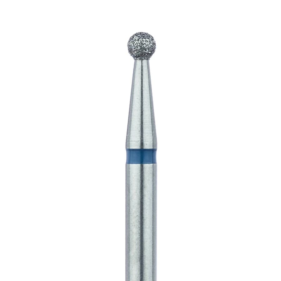 Meisinger Diamond Bur, Round, Medium Grit (Blue), HP Shank, 2.1 mm, 801-021, Pack of 5 - Meisinger Diamond, HP, Medium, Blue, Round, 801-021, Pkg/5 - Image 1