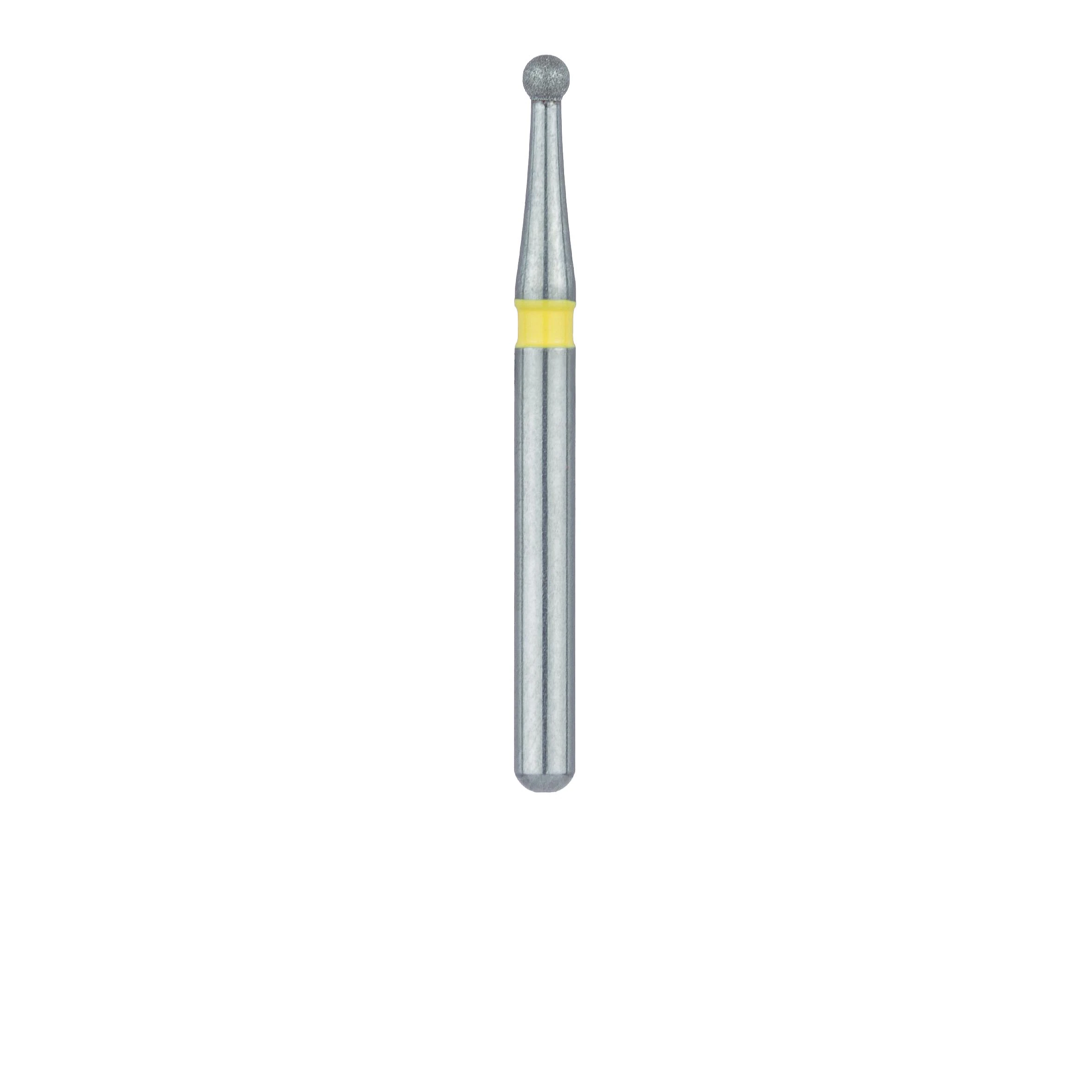 Meisinger 801C-012-FG Diamond Bur, Round, Extra Fine (Yellow), 1.2 mm Head Diameter, Friction Grip, 5/Pkg thumbnail 2