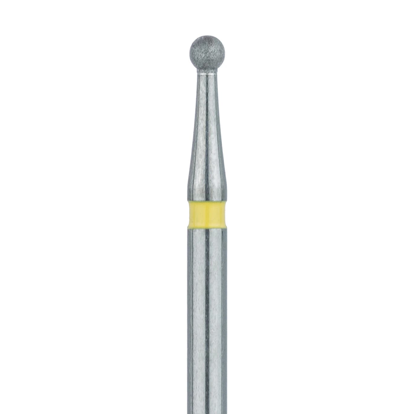 Meisinger 801C-014-FG Diamond Bur, Round, Extra Fine (Yellow), Friction Grip, 1.4 mm Head Diameter, 5/Pkg - Diamond Instruments – FG, Extra Fine, Yellow, Round, Round End, 5/Pkg - 801C-014-FG, 1.4 mm Head Diameter, 1.4 mm Head Length - Image 1