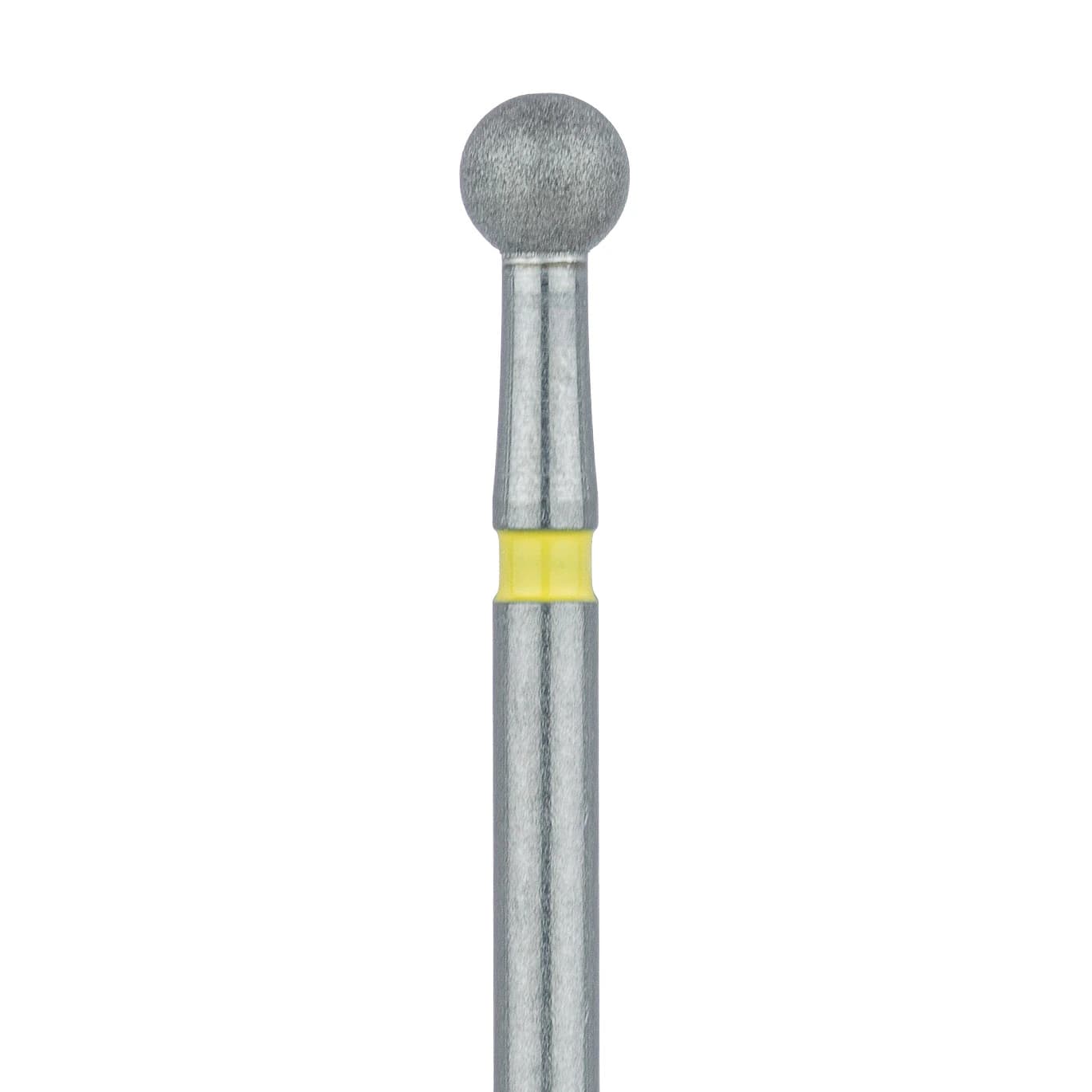 Meisinger 801C-025-FG Diamond Bur, FG, Extra Fine, Yellow Ring, Round Head, 2.5 mm Head Diameter, 5/Pkg - Diamond Instruments – FG, Extra Fine, Yellow, Round, Round End, 5/Pkg - 801C-025-FG, 2.5 mm Head Diameter, 2.5 mm Head Length - Image 1