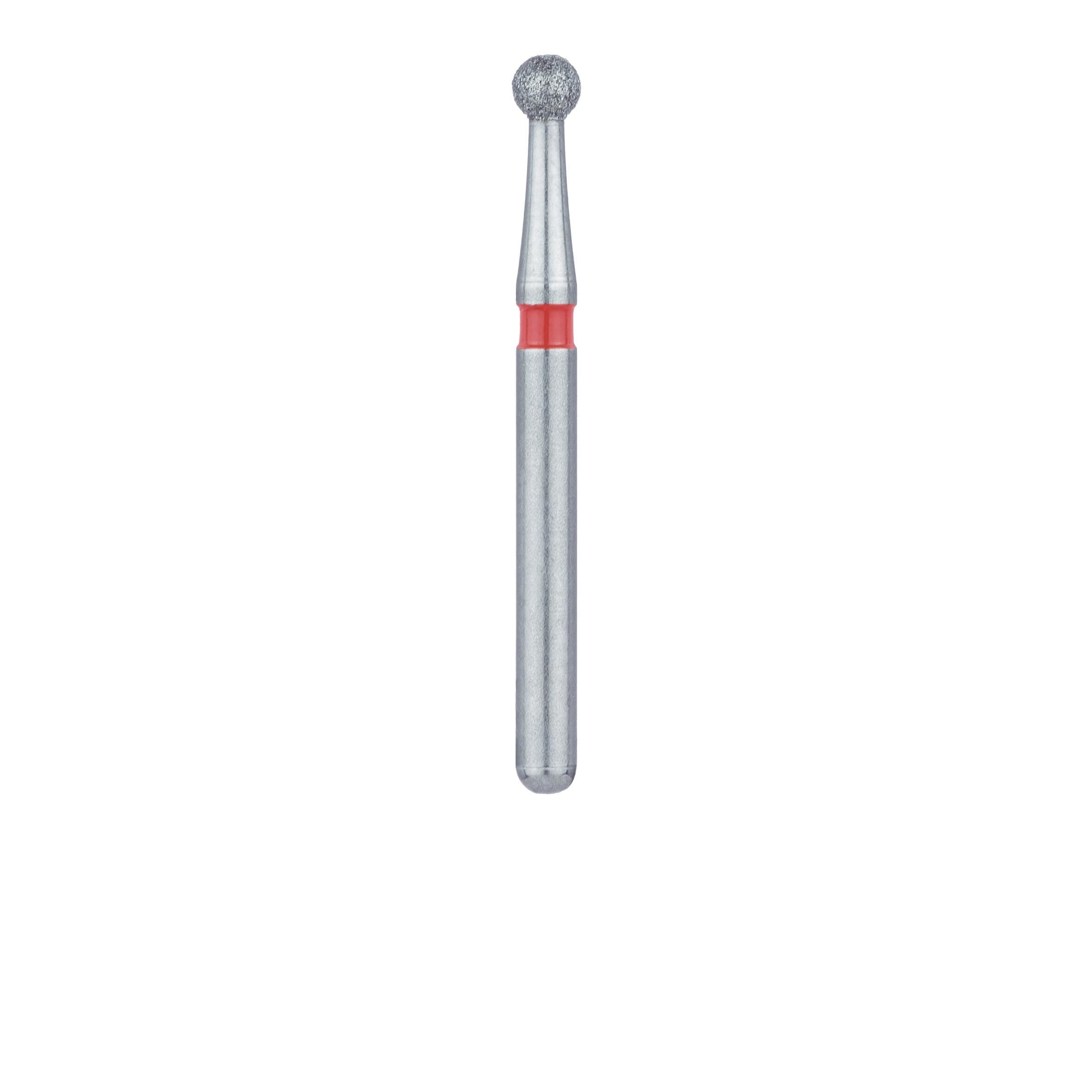 Meisinger 801F-018-FG Fine Diamond Bur, Round, Friction Grip, 1.8 mm Head Diameter, Red Ring, 5/Pkg thumbnail 2