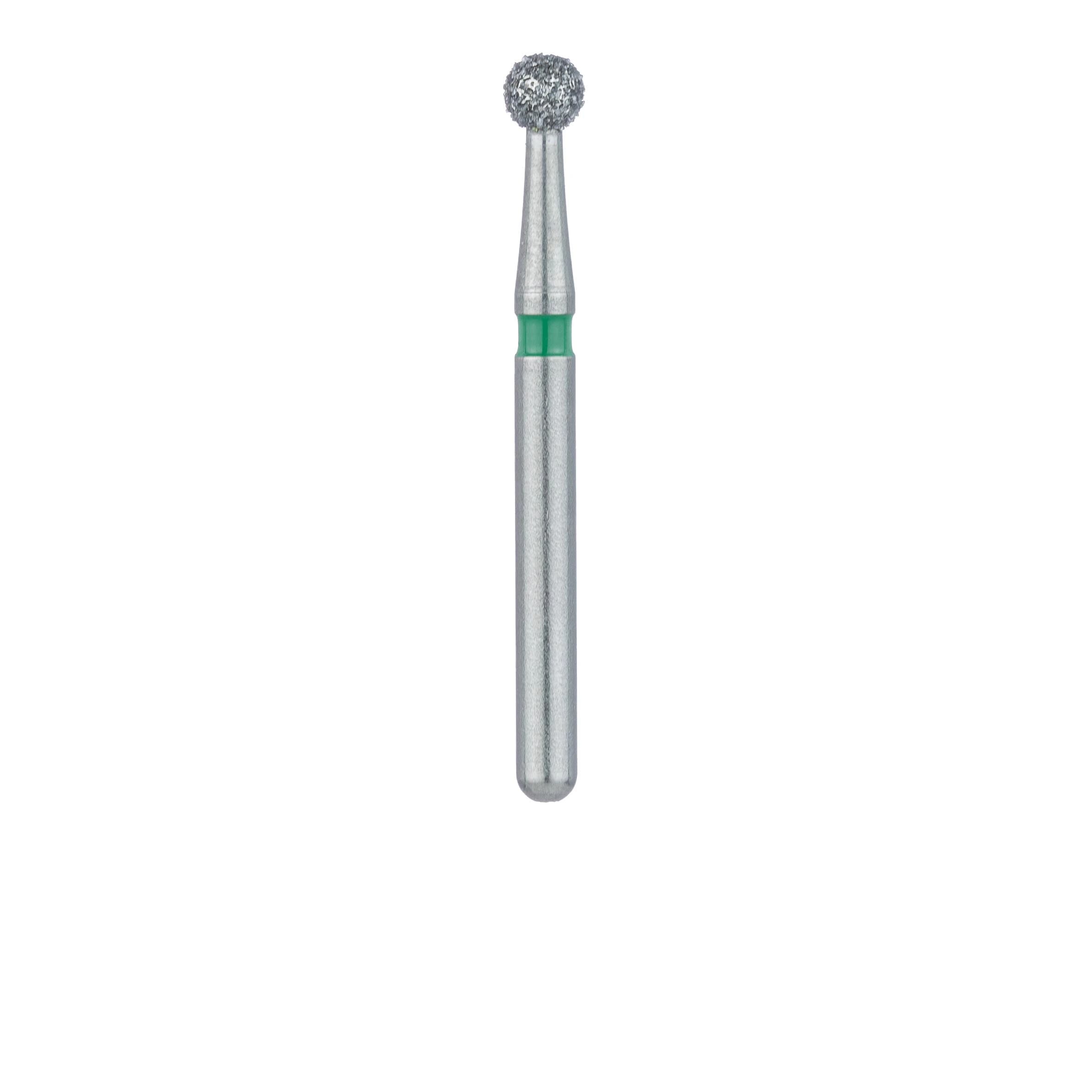 Meisinger Multi-Use Diamond Bur, Friction Grip, Round, 801G, 2.1 mm, Coarse, Green, 5/Pk, 801G-021-FG thumbnail 2