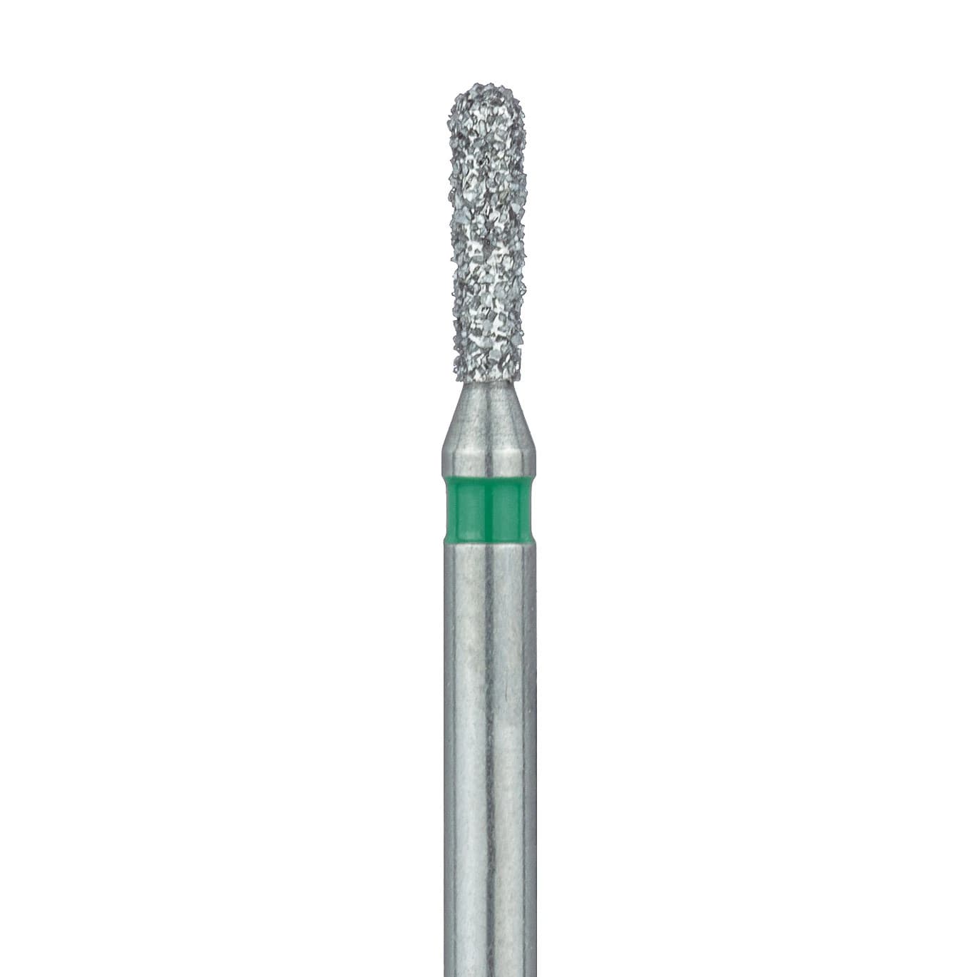 Meisinger 808RG-014-FG Coarse Diamond Bur, Round End Pear, Friction Grip, 1.4 mm Head Diameter, 5.0 mm Head Length, Green Ring, 5/Pkg - Diamond Instruments – FG, Pear, 5/Pkg - Coarse, Green, Round, 808RG-014-FG, 1.4 mm Head Diameter, 5.0 mm Head Length, 5/Pkg - Image 1