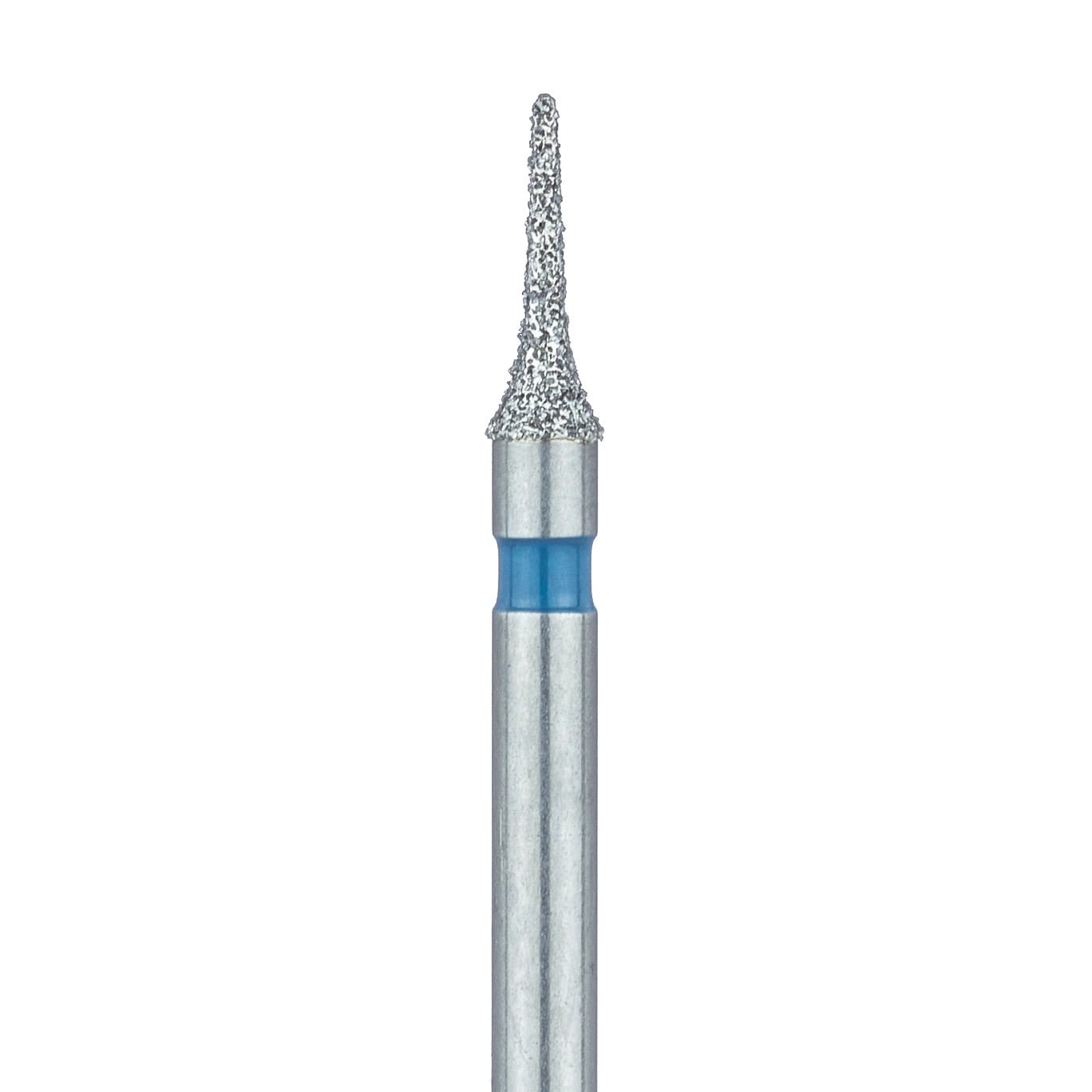 Meisinger Diamond Bur, FG, Medium Grit, Blue Ring, Interproximal Mosquito Shape, 820-016, 1.6 mm Head Diameter, 5/Pkg - Meisinger Diamond, FG, Medium, Blue, Interproximal, 820-016, Pkg/5 - Image 1