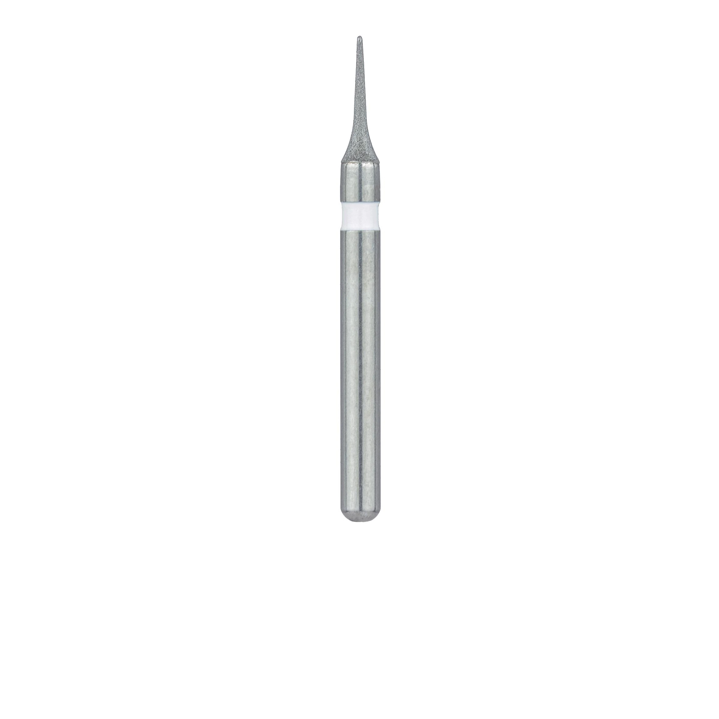 Meisinger 820U-016-FG Ultra Fine Diamond Bur, Interproximal Mosquito, Friction Grip, 1.6 mm Head Diameter, 5.0 mm Head Length, White Ring, 5/Pkg thumbnail 2