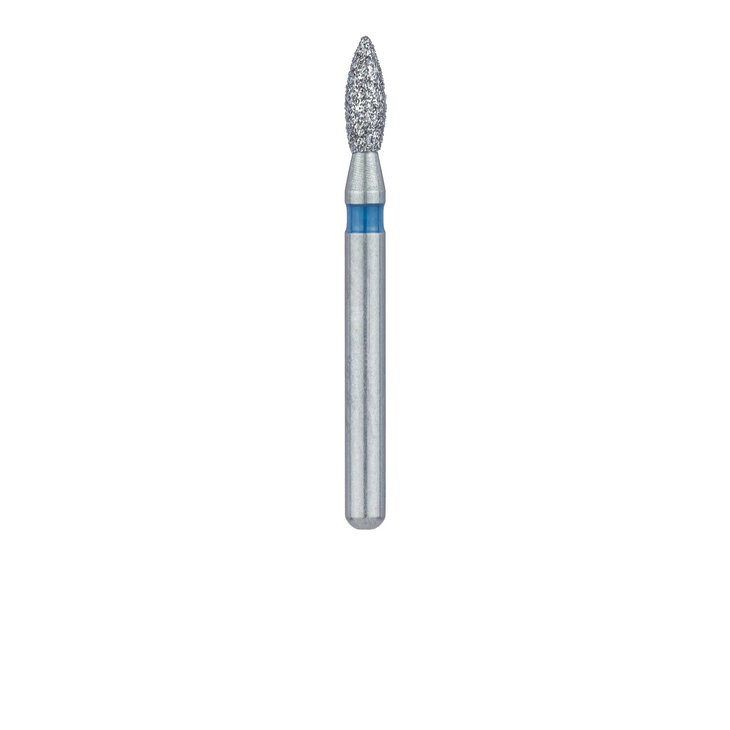 Meisinger 830-016-FG Medium Diamond Bur, Pointed Football, Friction Grip, 1.6 mm Head Diameter, 4.5 mm Working Length, Blue Ring, 5/Pk thumbnail 2