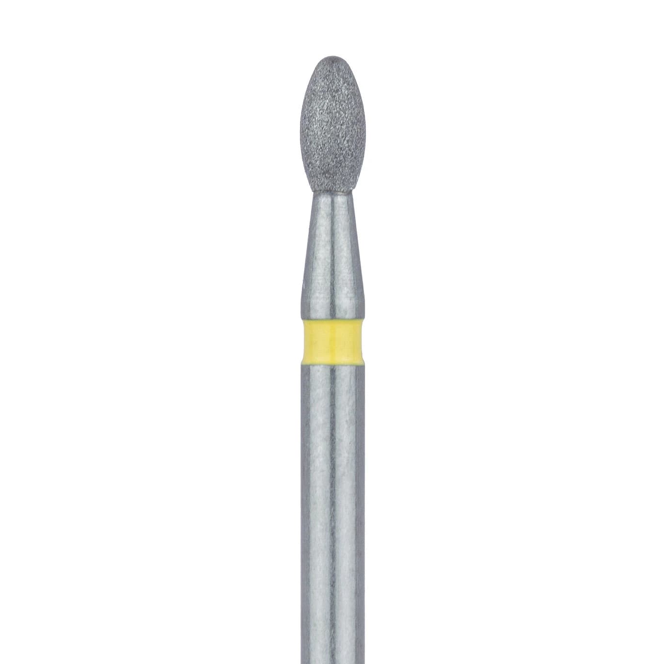 Meisinger 833C-016-FG Extra Fine Diamond Bur, Egg/Football Shape, Friction Grip, 1.6 mm Head Diameter, Yellow Ring, 5/Pk - Meisinger Diamonds 833C-016-FG X-Fine 5/Pk - Image 1