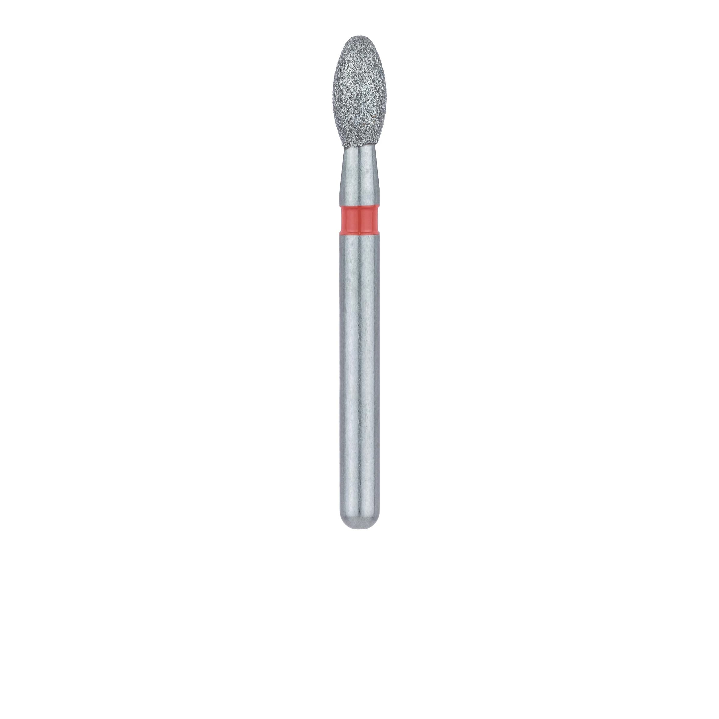 Meisinger 833F-021-FG Fine Diamond Bur, Egg/Football Shape, Friction Grip, 2.1 mm Head Diameter, 4.2 mm Working Length, Red Ring, 5/Pack thumbnail 2