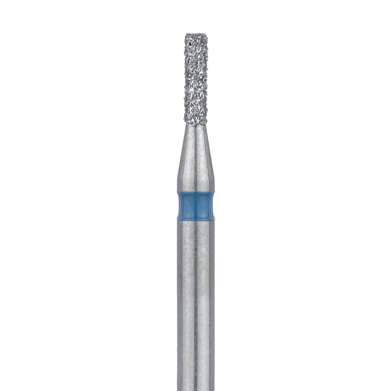Meisinger 835-010-SS Medium Diamond Bur, Cylinder, Flat End, Friction Grip Short Shank, 1.0 mm Head Diameter, 3.5 mm Head Length, Blue Ring, 5/Pk - Meisinger Diamonds 835-010-SS Medium 5/Pk - Image 1