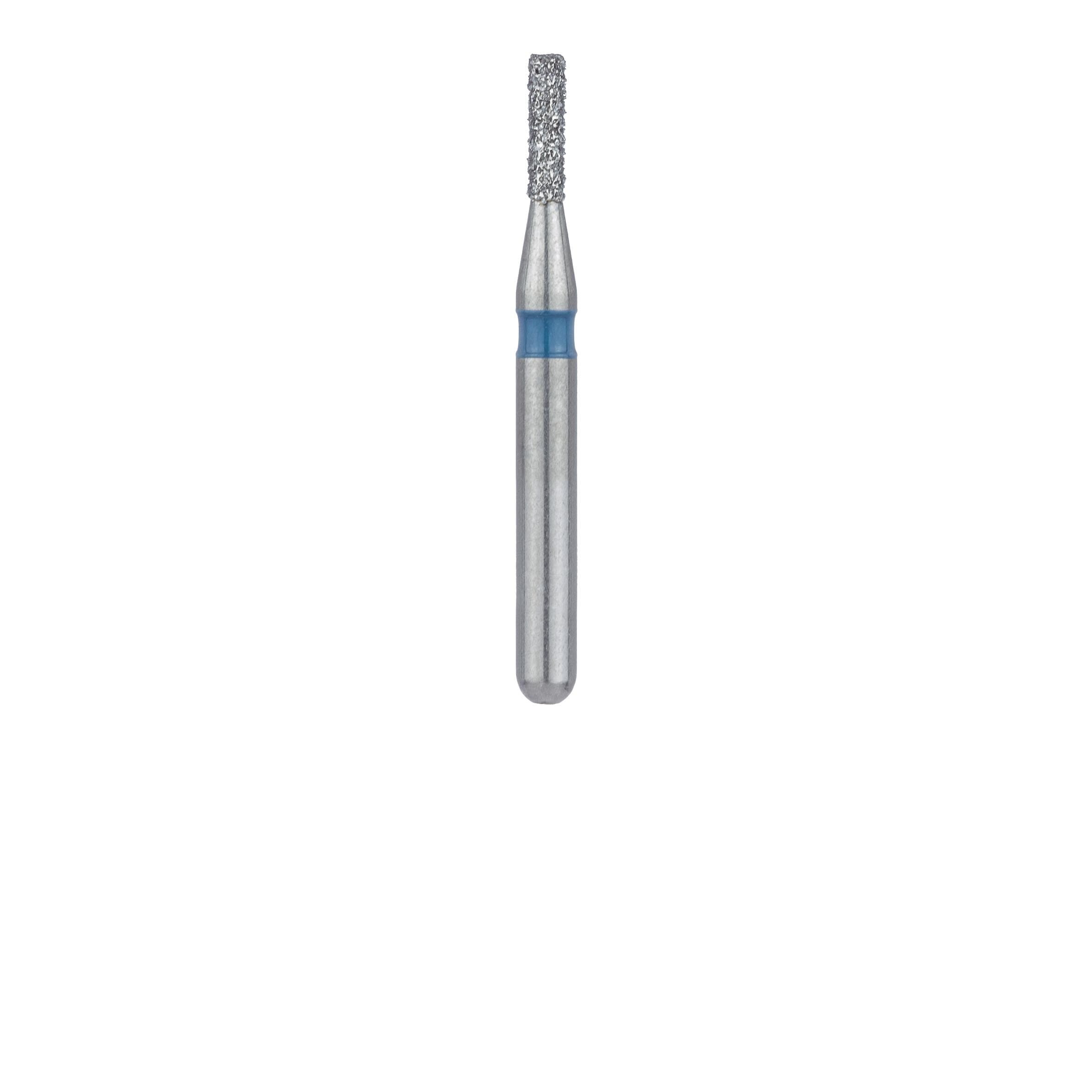 Meisinger 835-010-SS Medium Diamond Bur, Cylinder, Flat End, Friction Grip Short Shank, 1.0 mm Head Diameter, 3.5 mm Head Length, Blue Ring, 5/Pk thumbnail 2