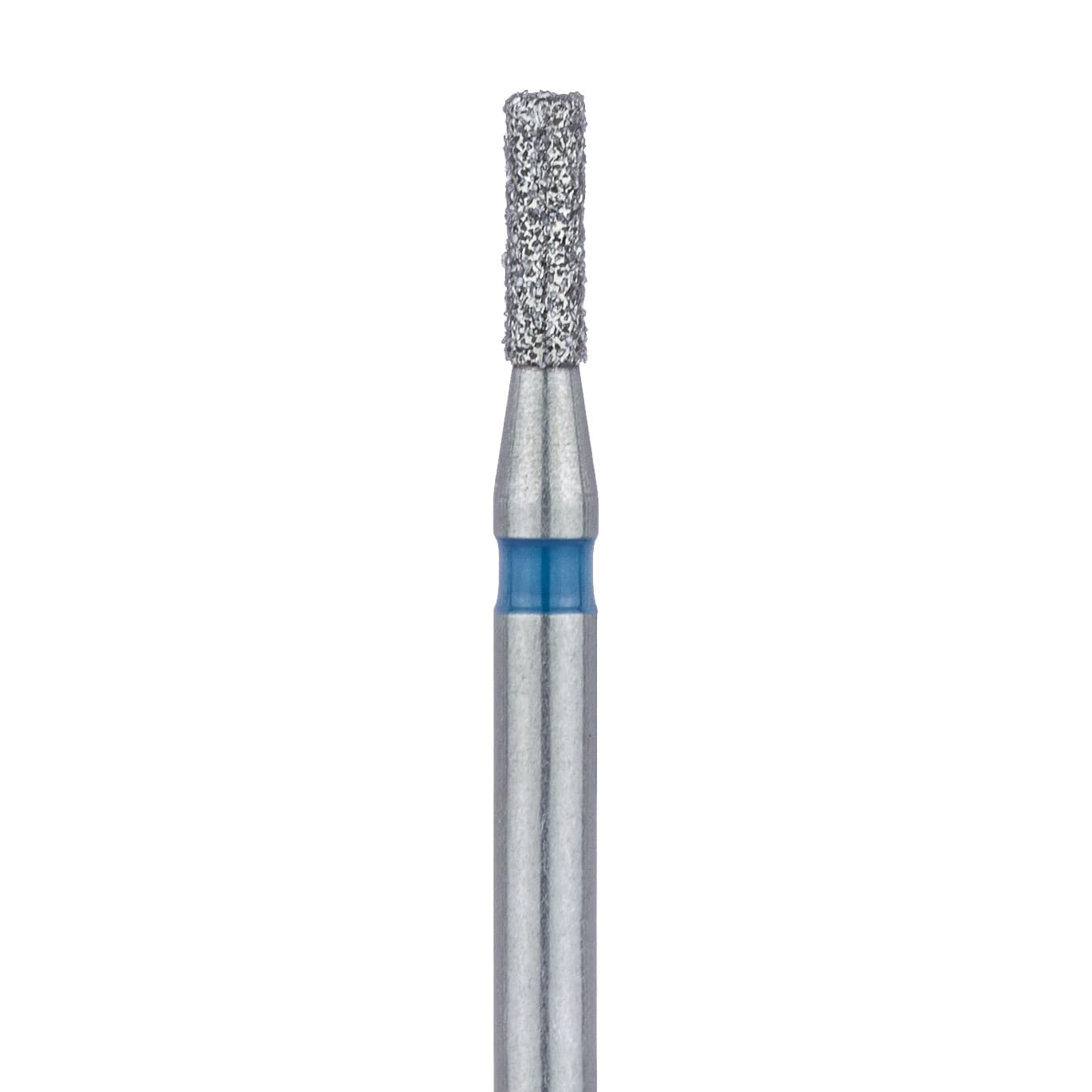 Meisinger 836-012-FG Diamond Bur, FG, Medium Grit, Blue Ring, Cylinder, Flat End, 1.2 mm Head Diameter, 4.0 mm Head Length, 5/Pk - Meisinger Diamonds 836-012-FG Medium 5/Pk - Image 1
