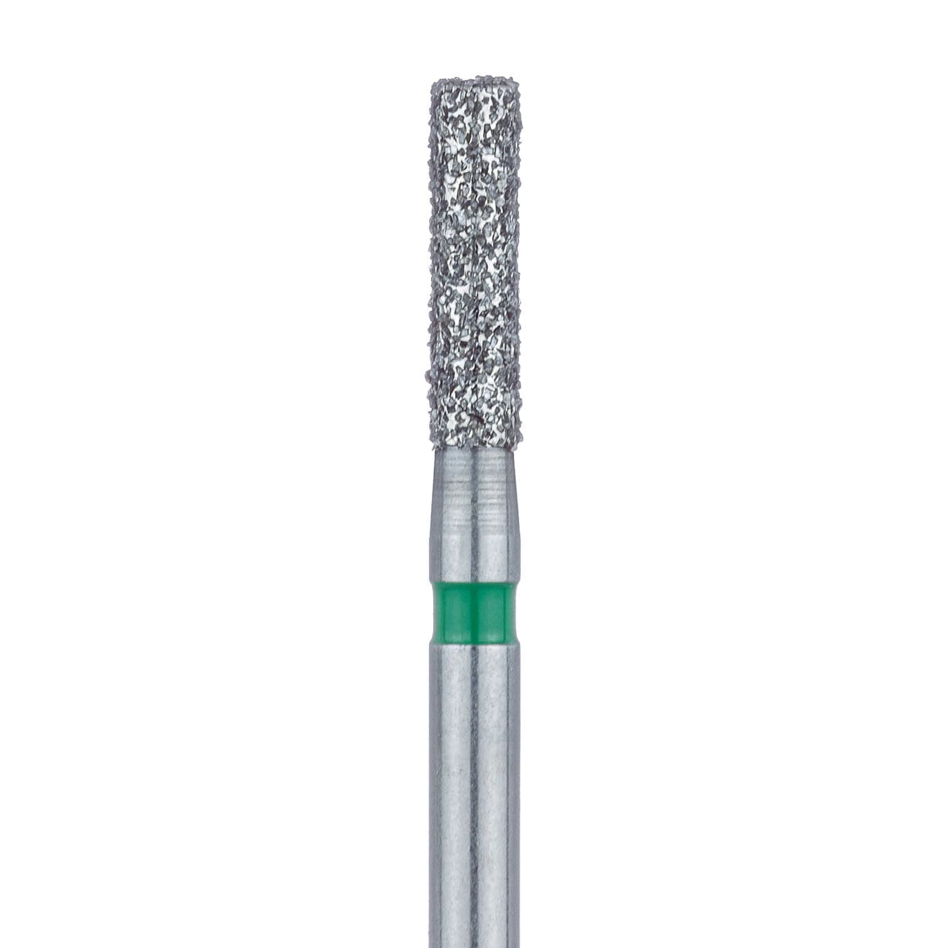 Meisinger 837G-016-FG Coarse Diamond Bur, Long Cylinder, Friction Grip, 1.6 mm Diameter, 6 mm Working Length, Green Ring, 5/Pack - Meisinger Diamonds 837G-016-FG Coarse 5/Pk - Image 1