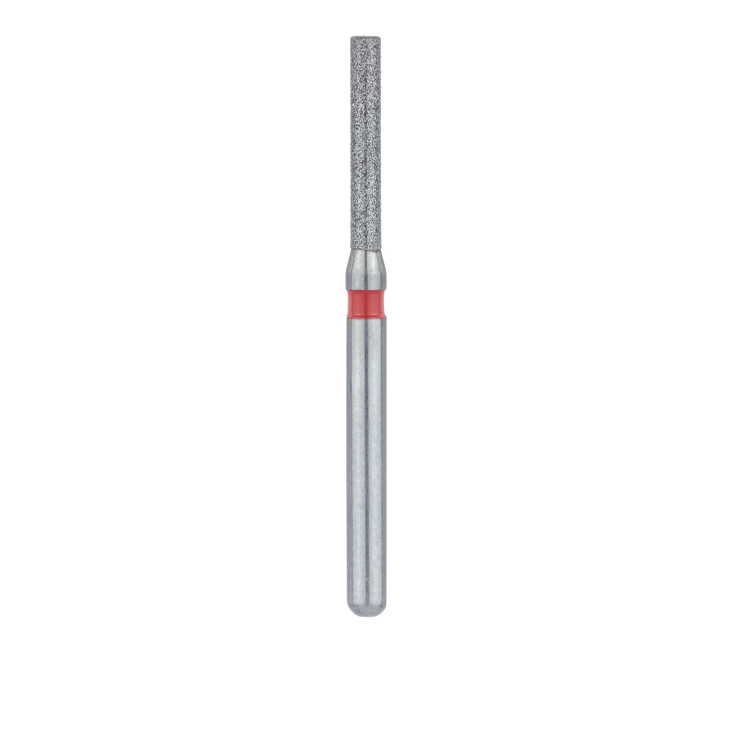 Meisinger 837LF-012-FG Fine Diamond Bur, Long Cylinder, Friction Grip, 1.2 mm Diameter, 8 mm Working Length, Red Ring, 5/Pack thumbnail 2