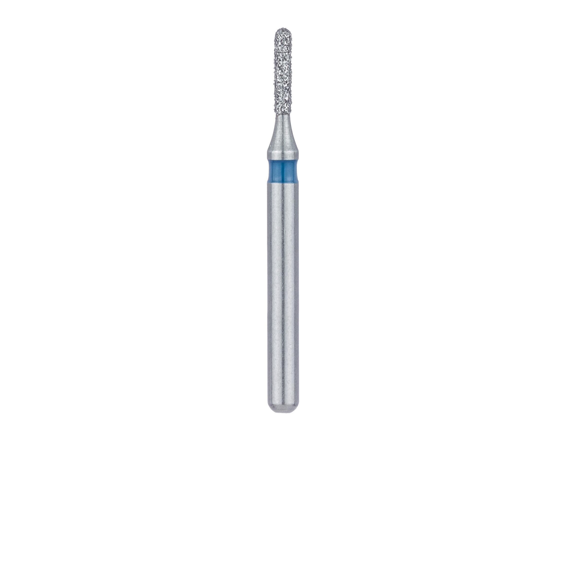 Meisinger 838-009-FG Diamond Bur, FG, Medium Grit, Blue Ring, Round End Cylinder, 0.9 mm Head Diameter, 4.0 mm Head Length, 5/Pkg thumbnail 2