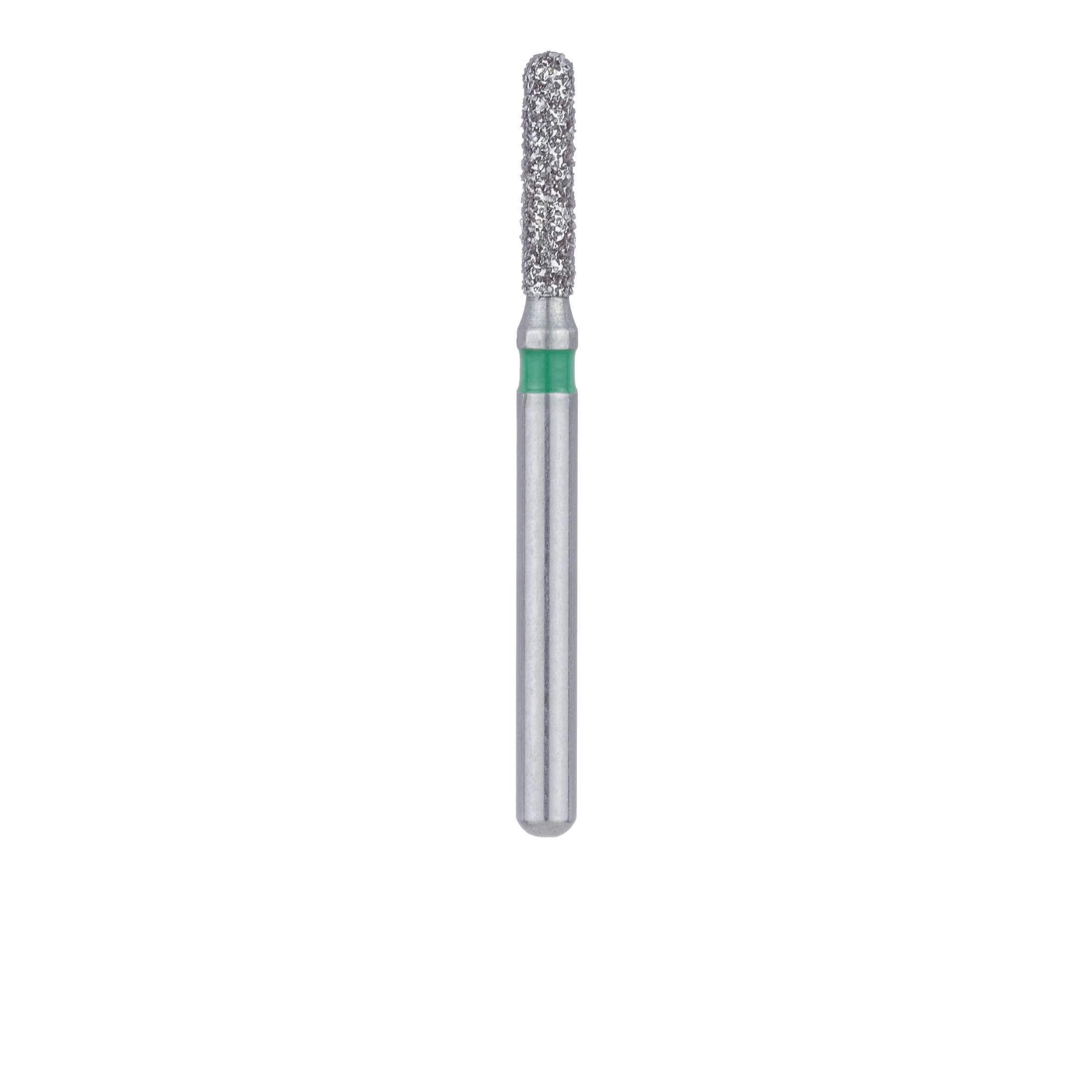 Meisinger 838LG-014-FG Coarse Diamond Bur, Round End Cylinder, Friction Grip, 1.4 mm Head Diameter, 7.0 mm Head Length, Green Ring, 5/Pkg thumbnail 2