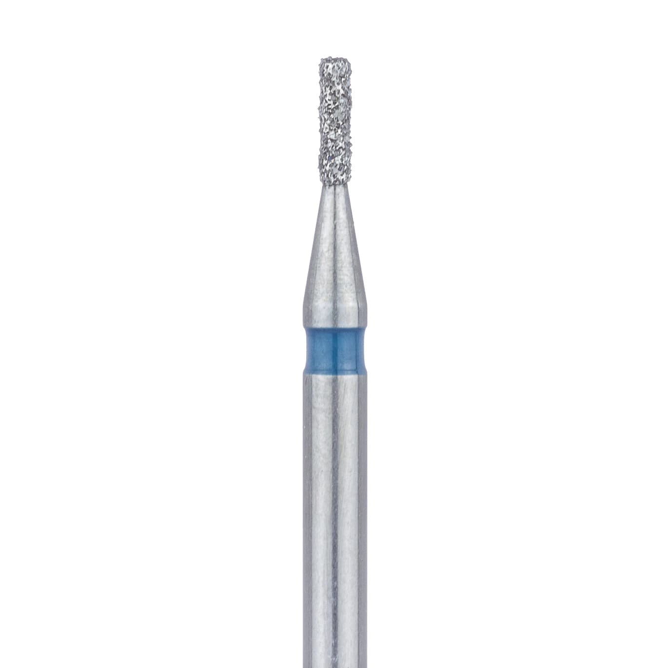 Meisinger 840-008-FG Medium Diamond Bur, Round Edge Cylinder, Friction Grip, 0.8 mm Head Diameter, 3.0 mm Head Length, Blue Ring, 5/Pack - Meisinger Diamonds 840-008-FG Medium 5/Pk - Image 1