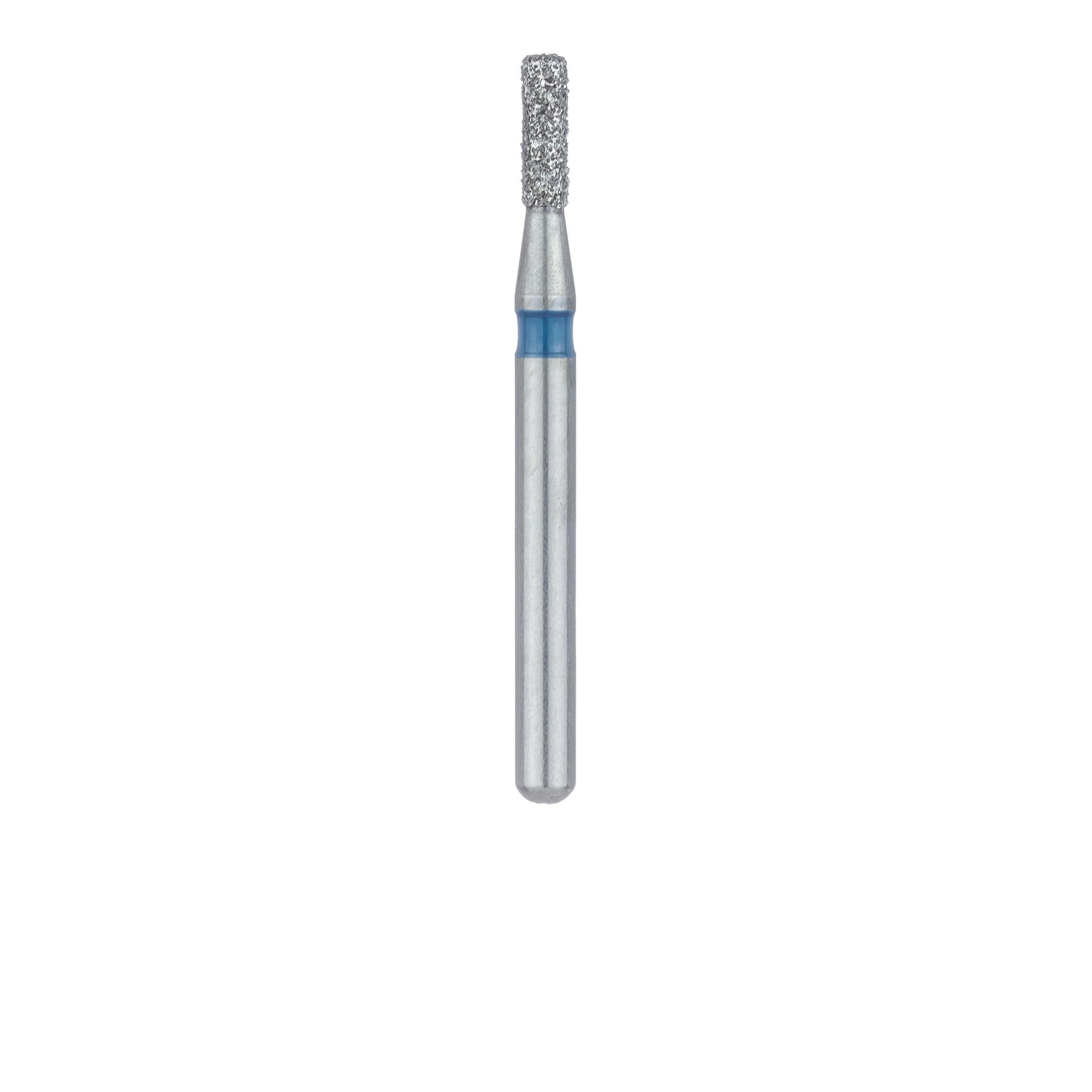 Meisinger 840-012-FG Diamond Bur, Round Edge Cylinder, Medium Grit, Blue Ring, 1.2 mm Head Diameter, 4.0 mm Head Length, Friction Grip, 5/Pack thumbnail 2
