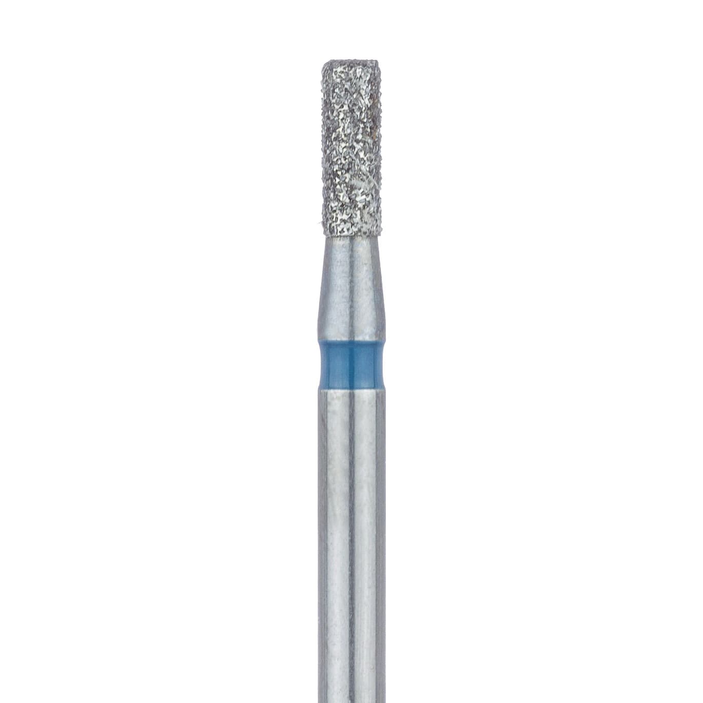 Meisinger 840-014-FG Medium Diamond Bur, Round Edge Cylinder, Friction Grip, 1.4 mm Head Diameter, 4.0 mm Head Length, Blue Ring, 5/Pack - Meisinger Diamonds 840-014-FG Medium 5/Pk - Image 1
